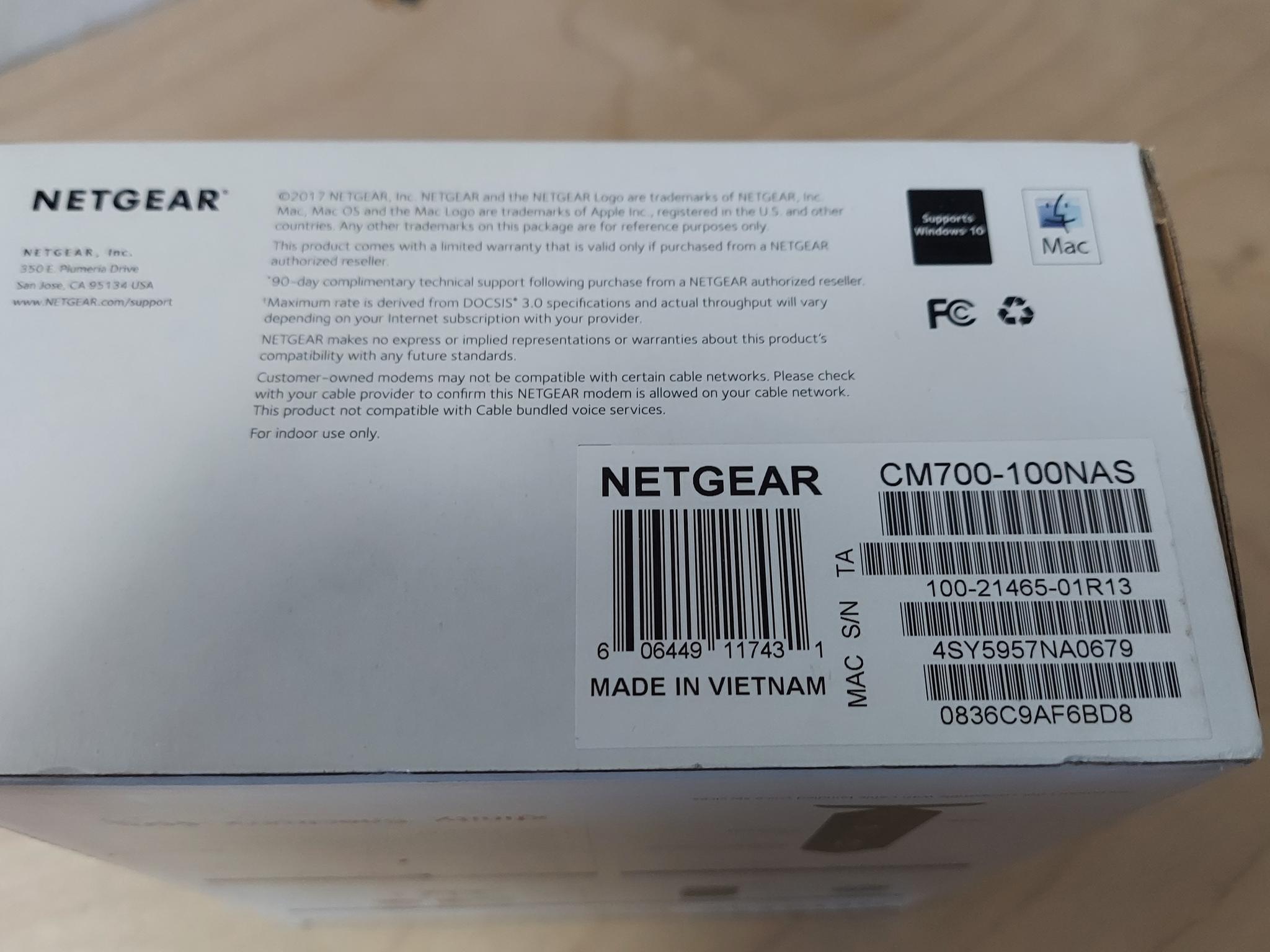 NETGEAR Cable Modem CM700 - Compatible with All Cable Providers Xfinity, Spectrum, Cox | DOCSIS 3.0