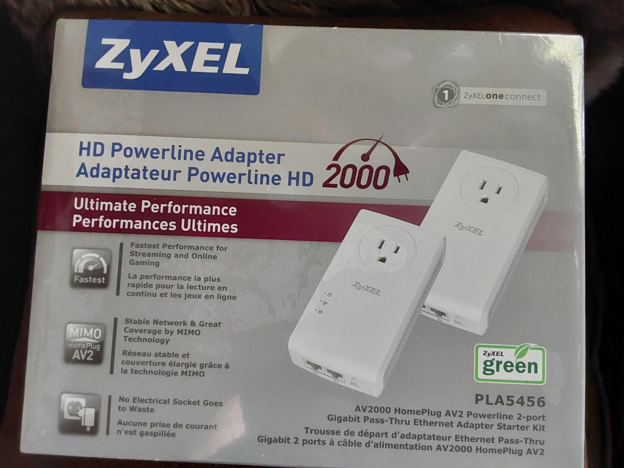 NEW ZyXEL PLA5456 POWERLINE 2-PORT 2000Mbps GIGABIT ETHERNET ADAPTERS