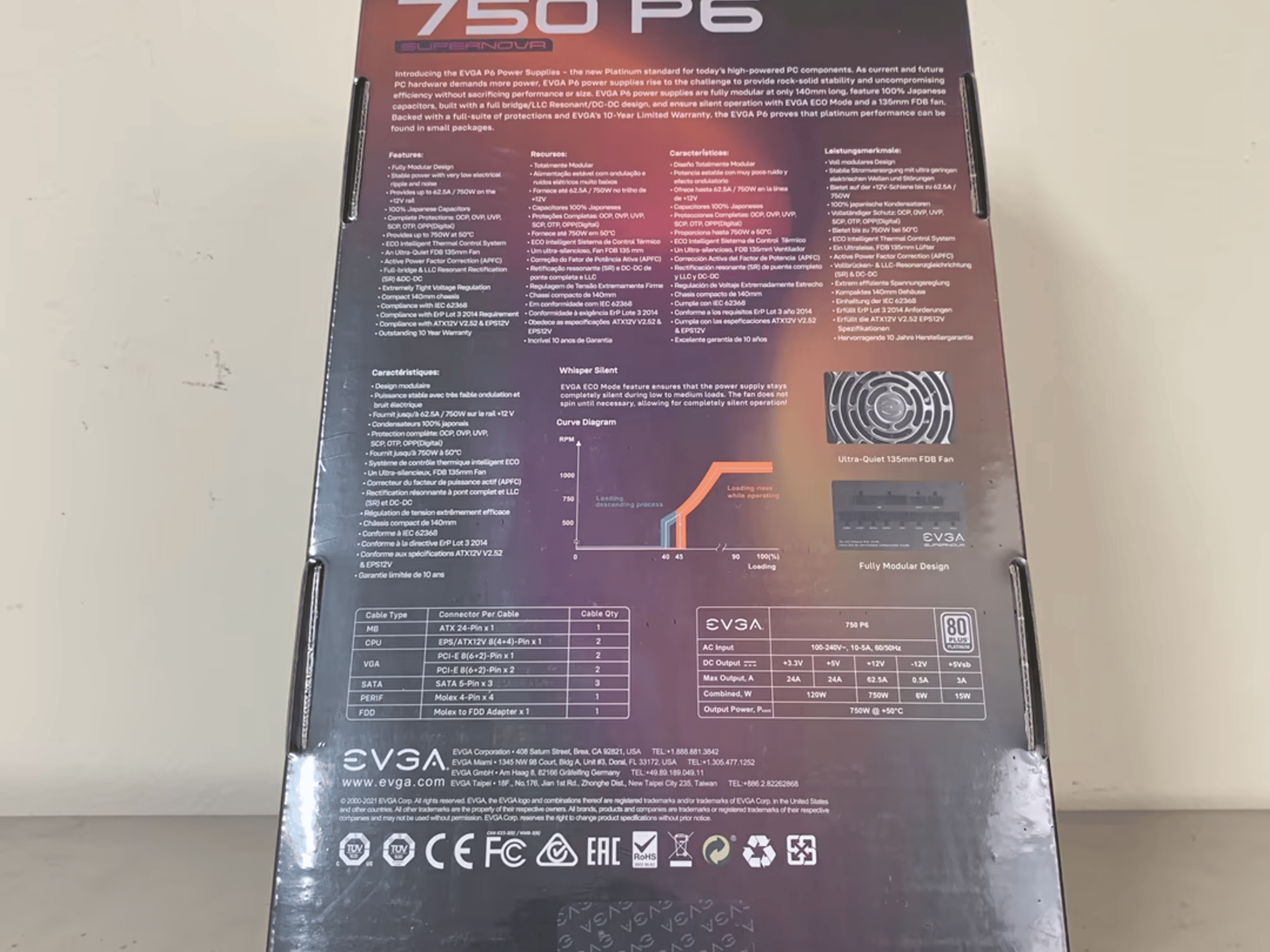 BNIB EVGA SuperNova 750W P6