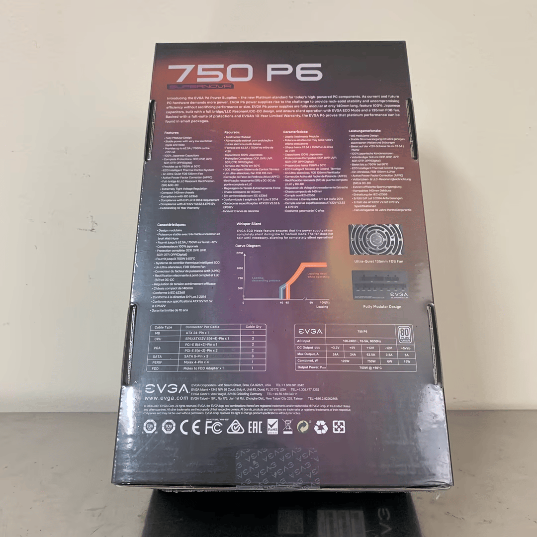 BNIB EVGA SuperNova 750W P6