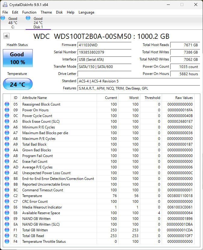 WD Blue 1TB SATA SSD