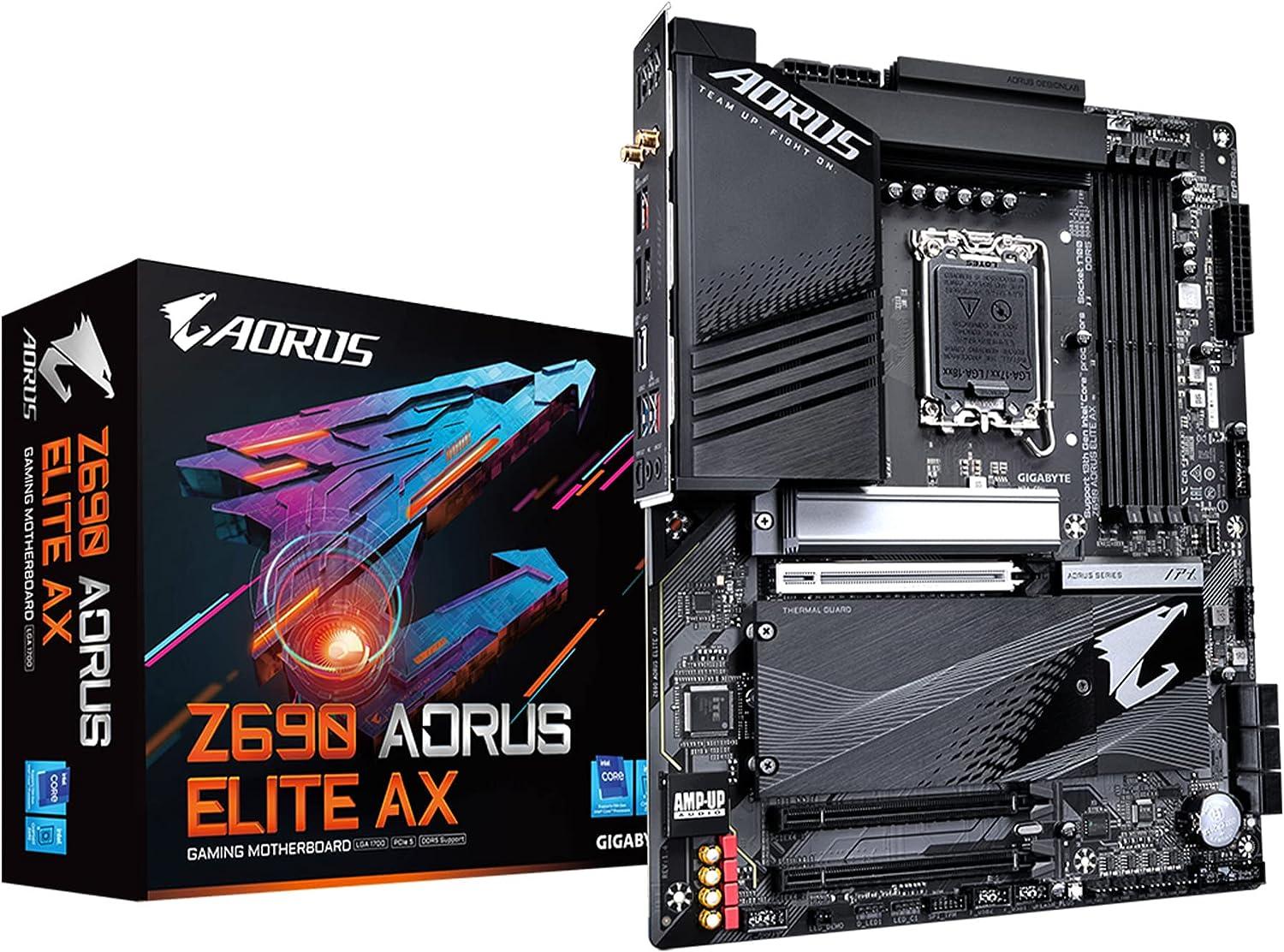 GIGABYTE Z690 AORUS Elite AX LGA 1700/ Intel Z690/ DDR5/ Quad M.2/ PCIe 5.0/WiFi 6/