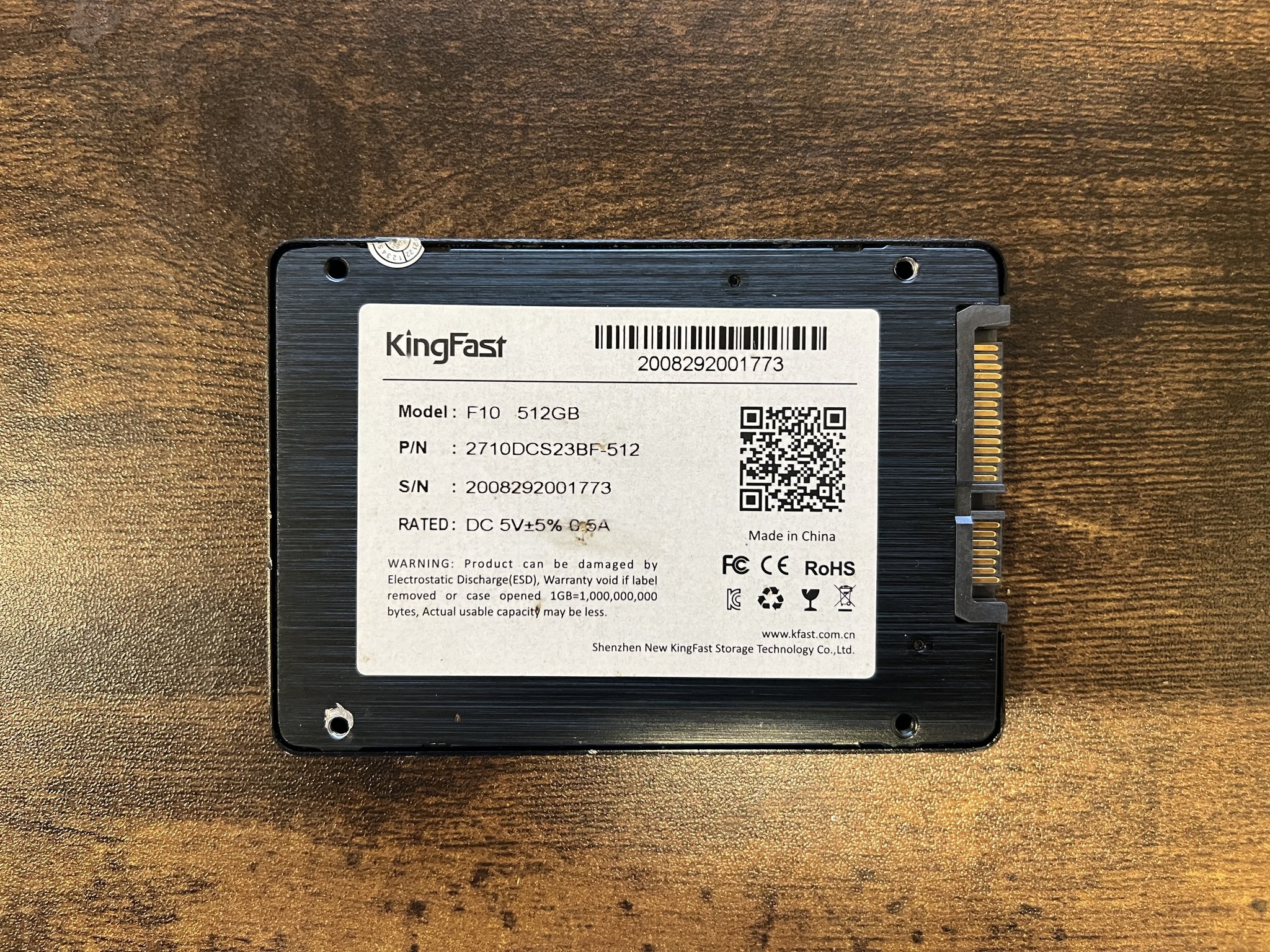 KingFast 512GB 2.5 Inch SATA SSD 92% Health