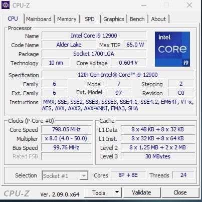 Intel Core i9-12900 16-Core 24-Thread LGA1700 CPU | Tested | UHD 770