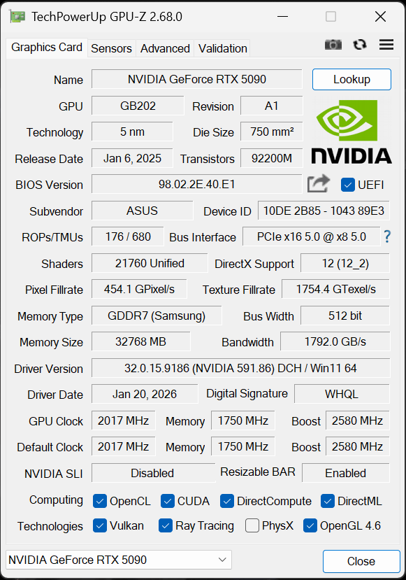 ASUS ROG Astral RTX 5090 OC Edition