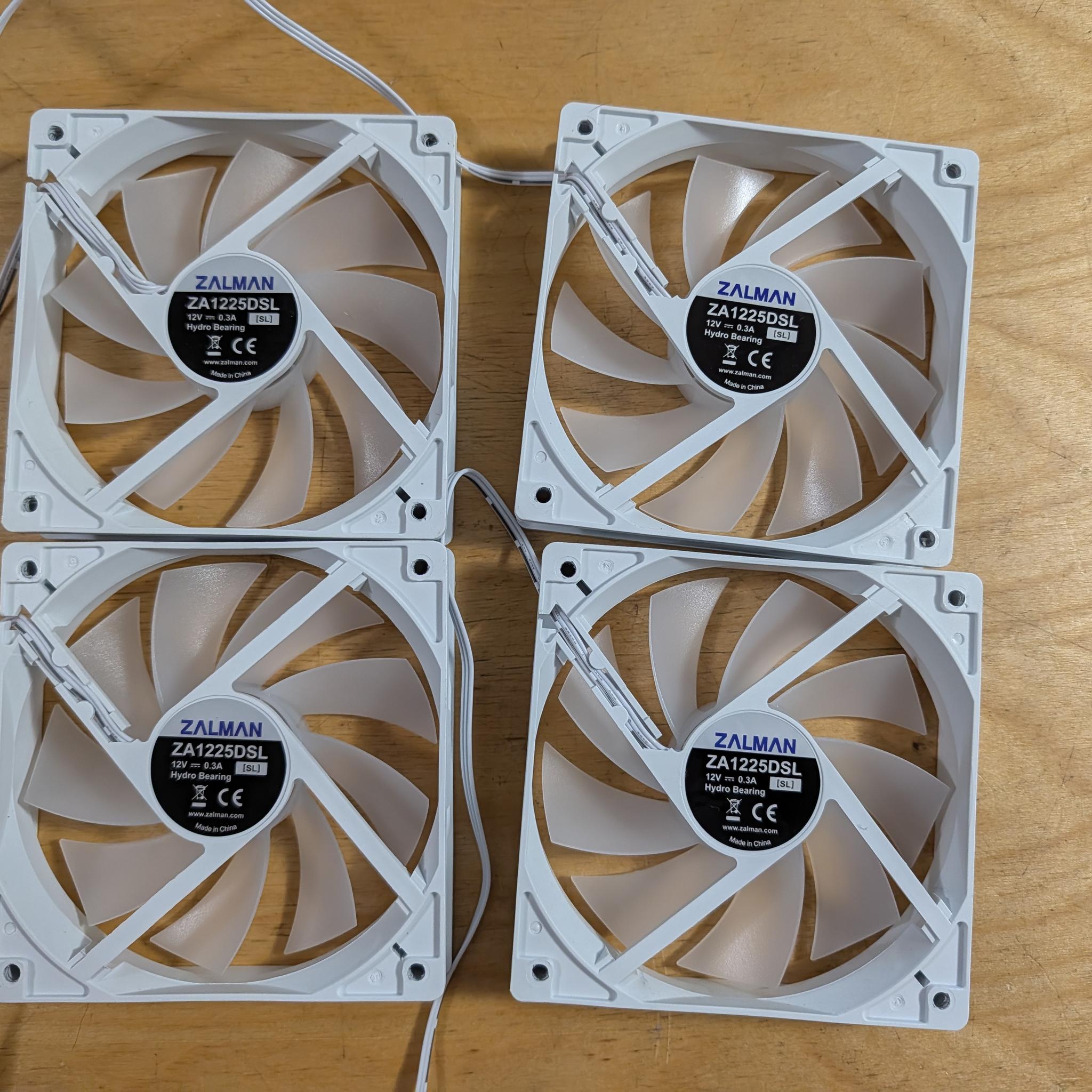 4x Zalman rainbow fans white