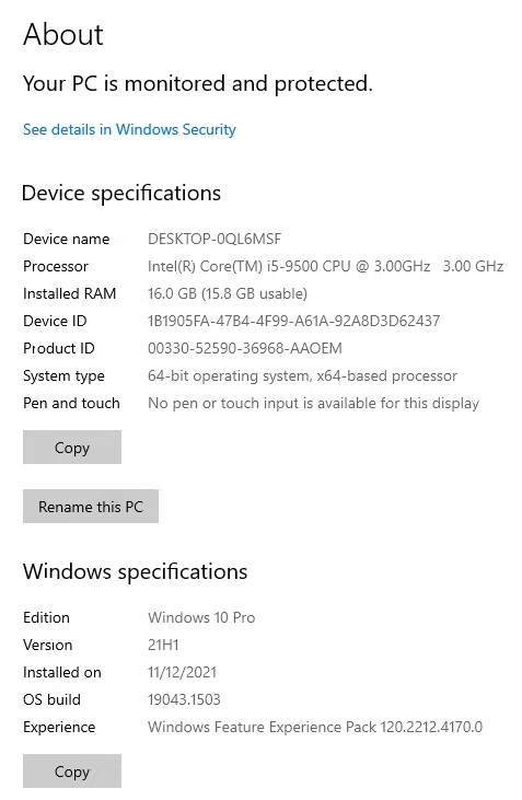 “Howard Jr.” Dell Optiplex 5070 - Intel i5-9500 - 16GB RAM - 512GB NVMe SSD - GT 1030