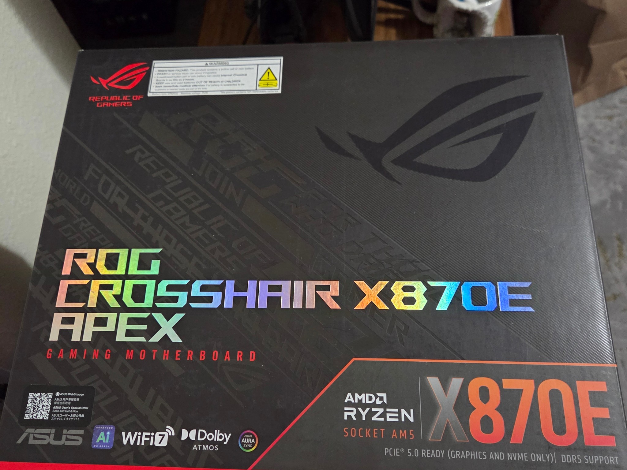 ASUS ROG Crosshair X870E APEX AM5 Motherboard