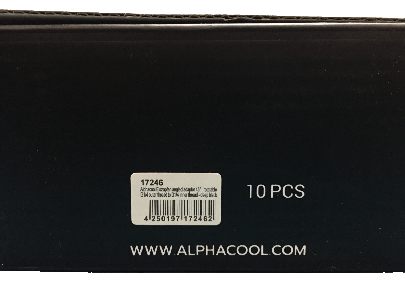 Alphacool 45 Degree Rotatable Angled Fitting G1/4 Black 10-Pack 17246