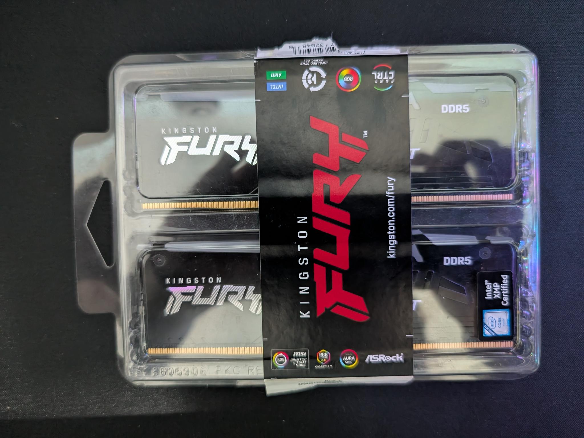 Kingston FURY Beast DDR5 RGB 16GB kit (2×8GB) 6000 MT/s CL36, Open Box, Excellent
