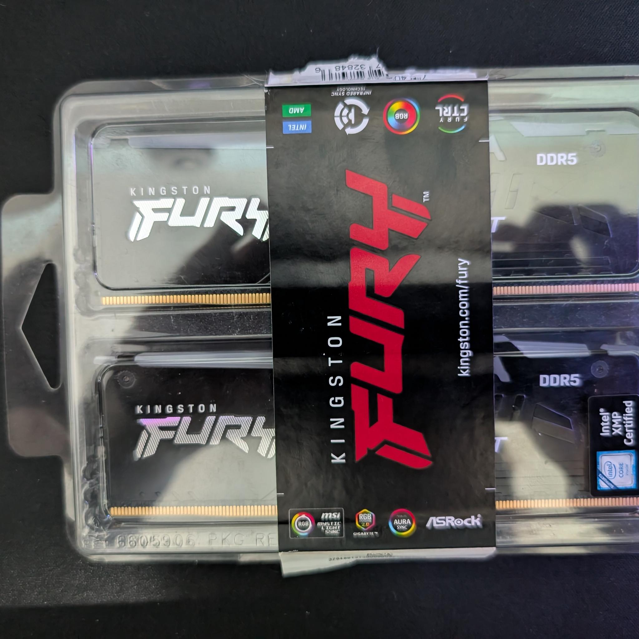 Kingston FURY Beast DDR5 RGB 16GB kit (2×8GB) 6000 MT/s CL36, Open Box, Excellent