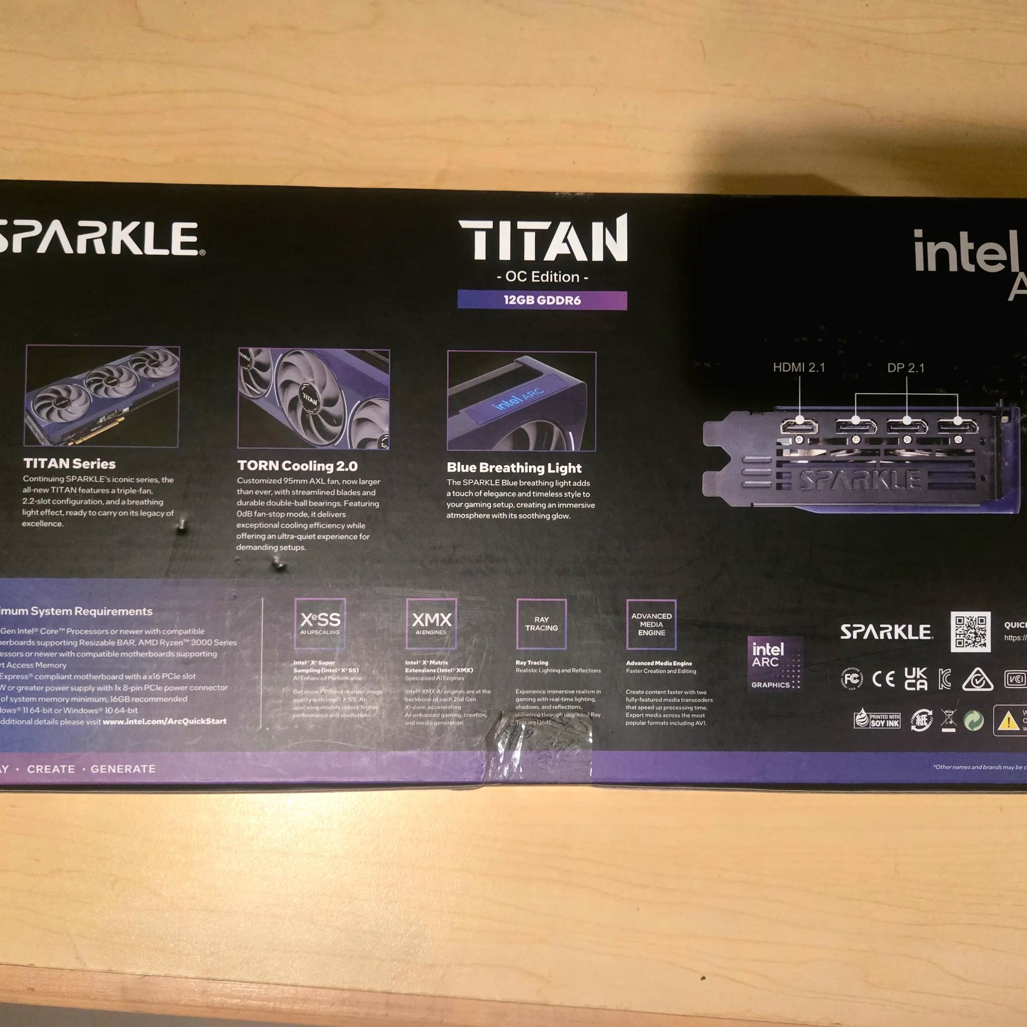 Used Mint - SPARKLE Intel Arc B580 TITAN OC