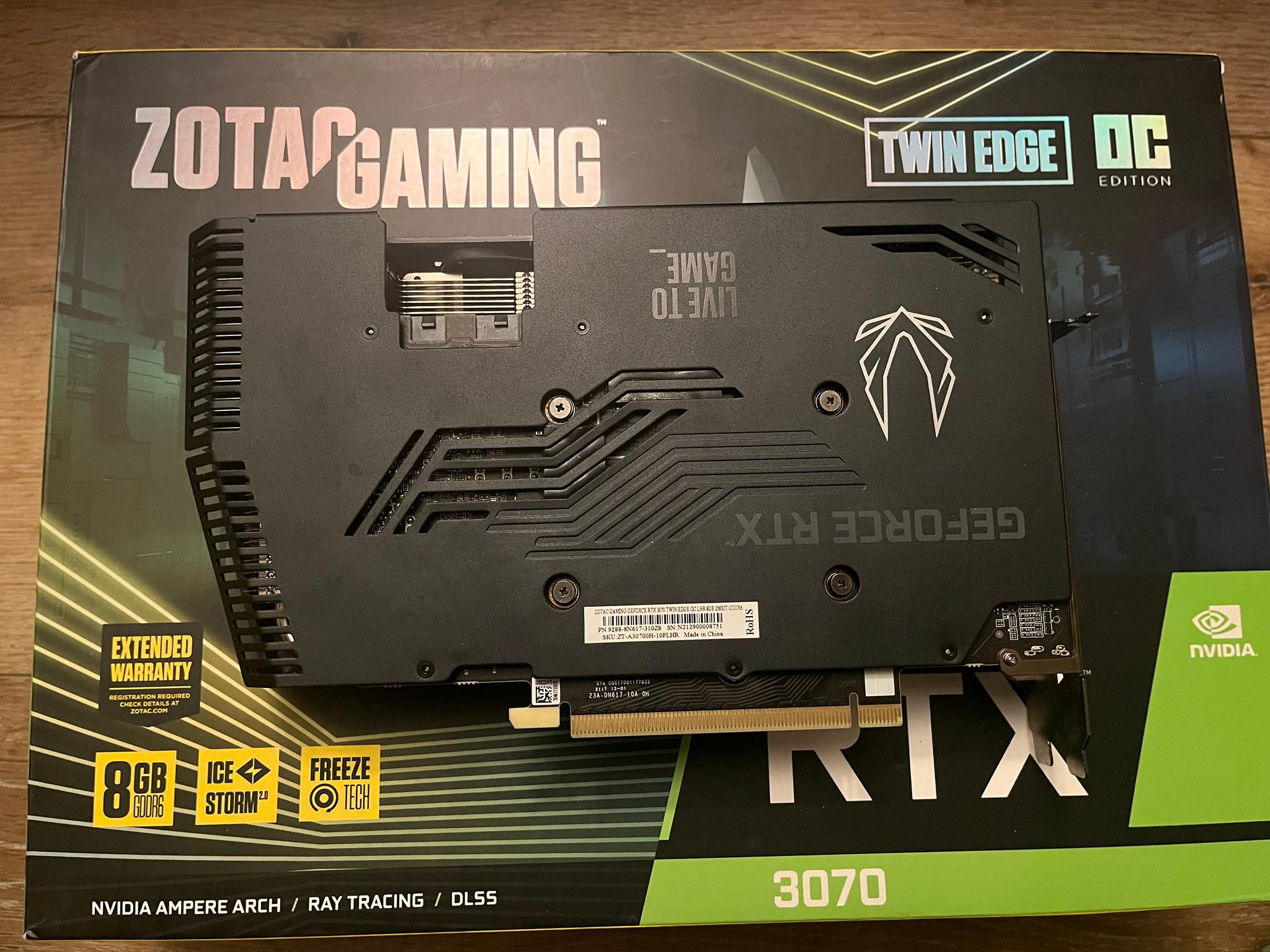 RTX 3070 Zantac gaming twin edge OC