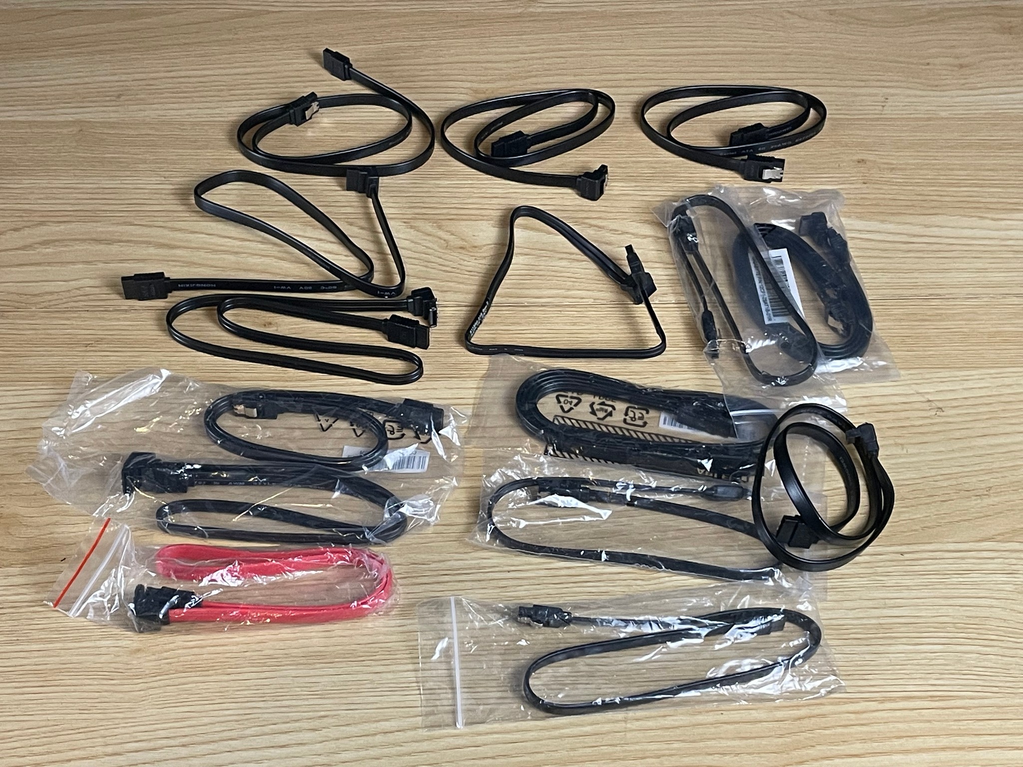 Lot of 17 Mixed SATA Cables