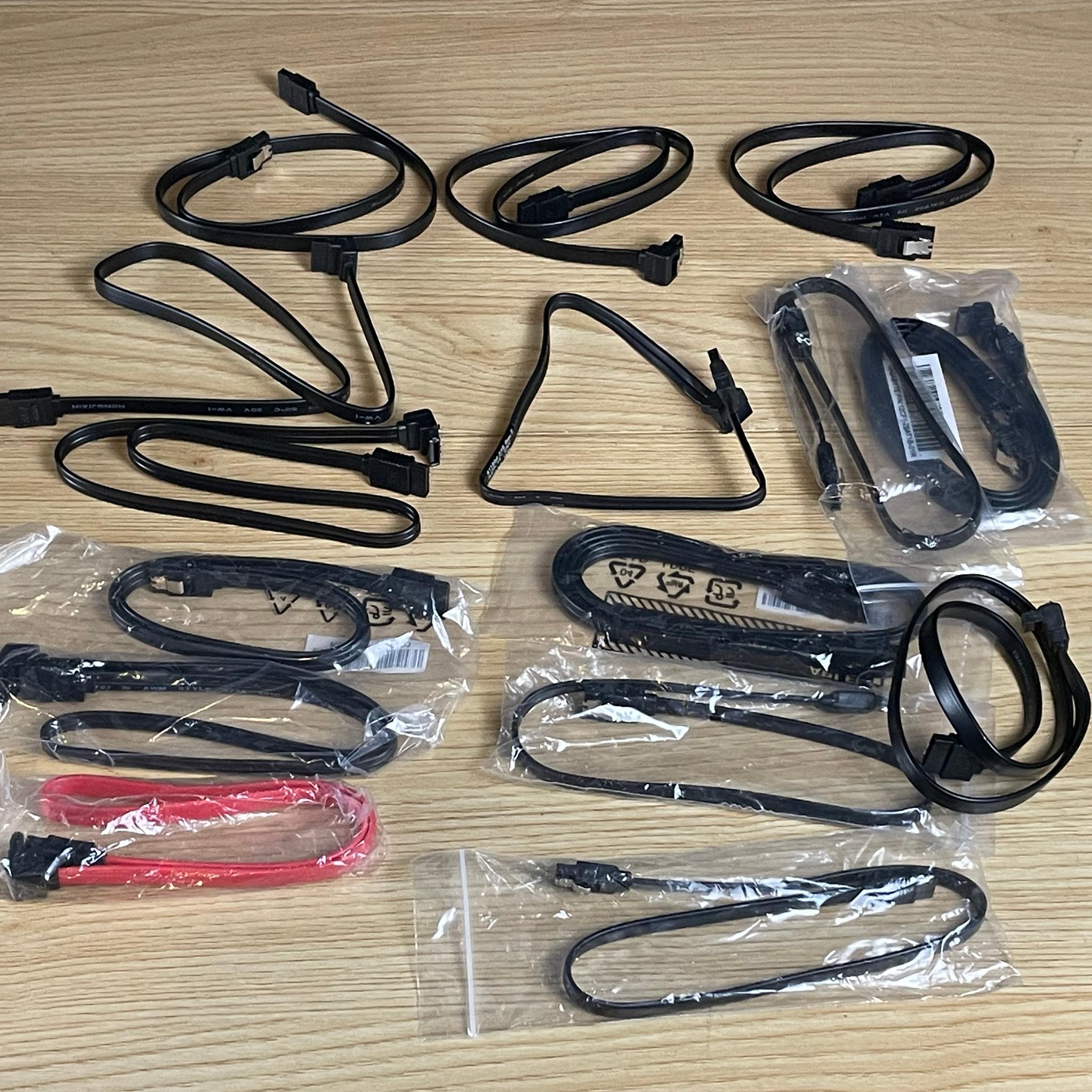 Lot of 17 Mixed SATA Cables