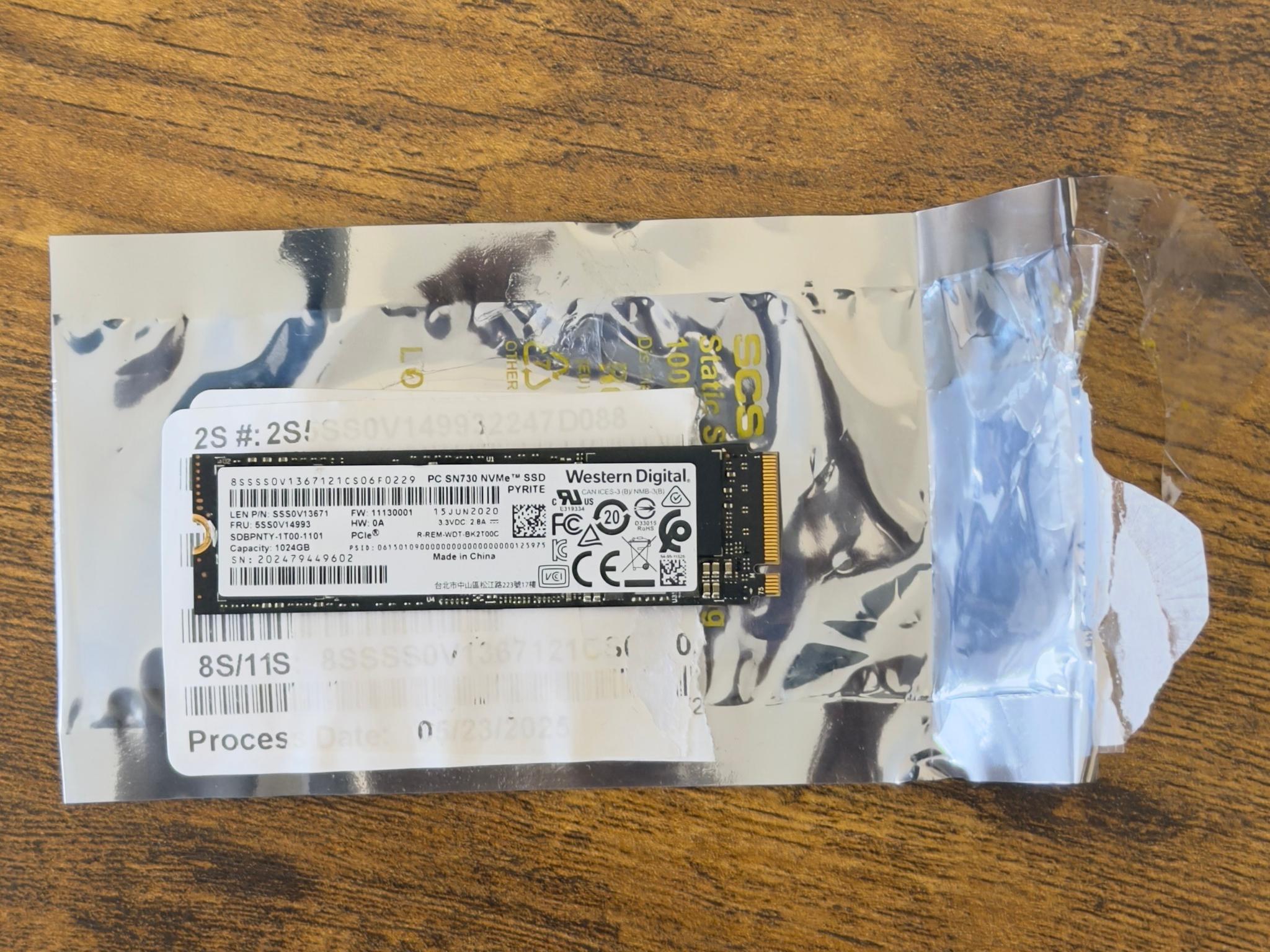 WD SN730 1T M.2 PCIe SSD
