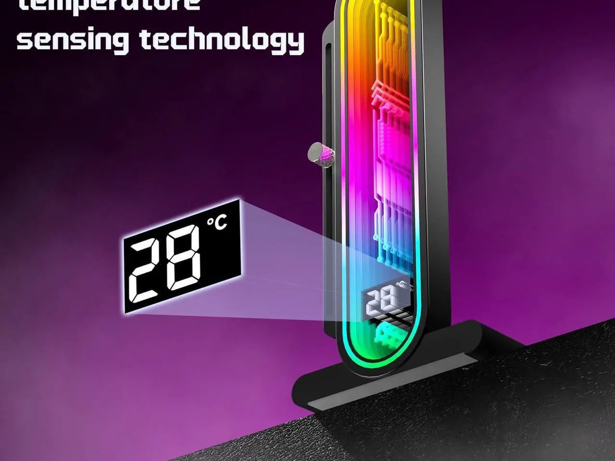 GPU Support Bracket with Temperature Display 5V 3pin Universal Height Adjustable ARGB anti sag HD