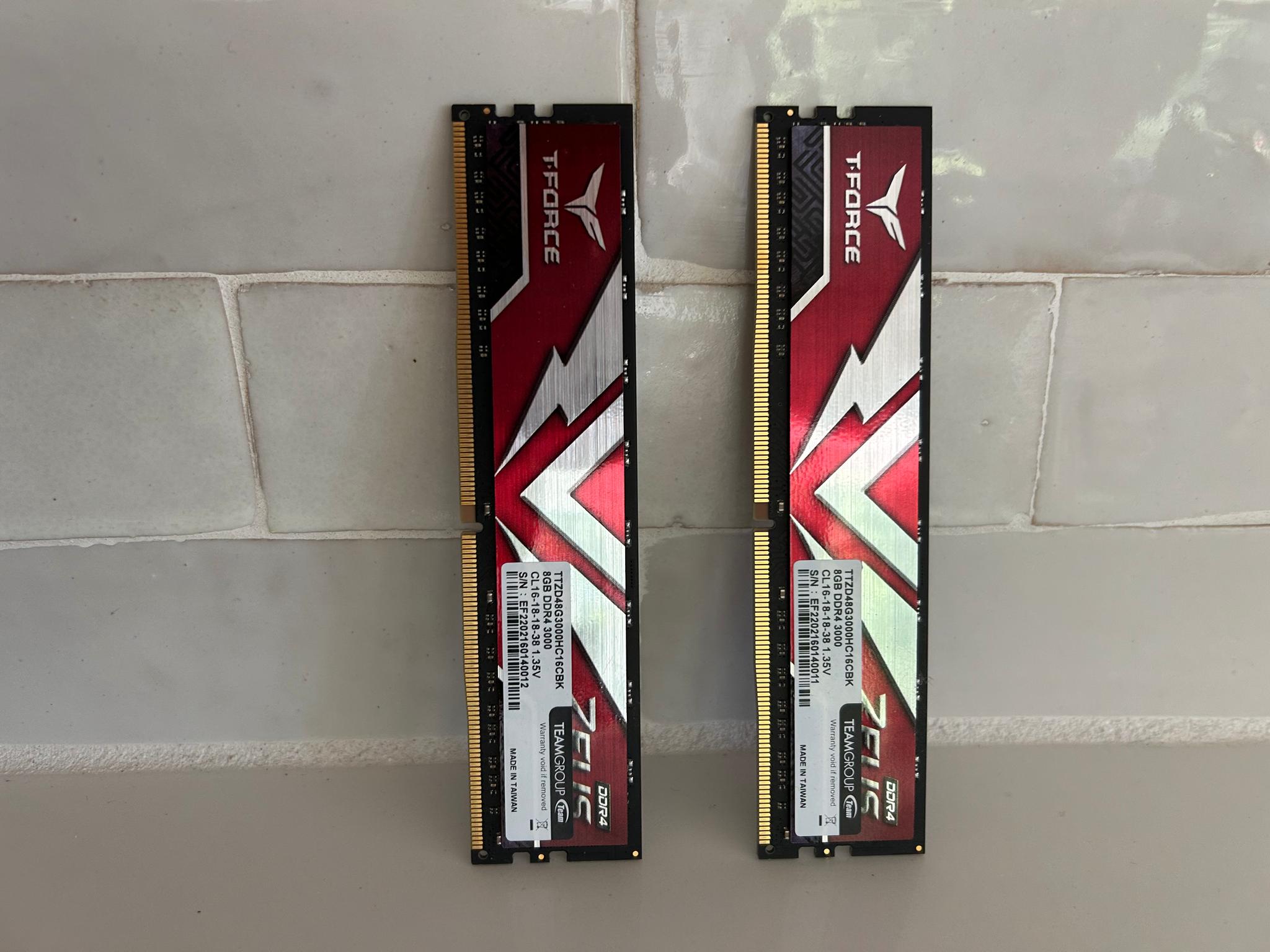 TEAMGROUP T-Force Zeus DDR4 16GB Kit (2 x 8GB) 3000MHz (PC4 24000) CL16 Desktop Gaming Memory Module