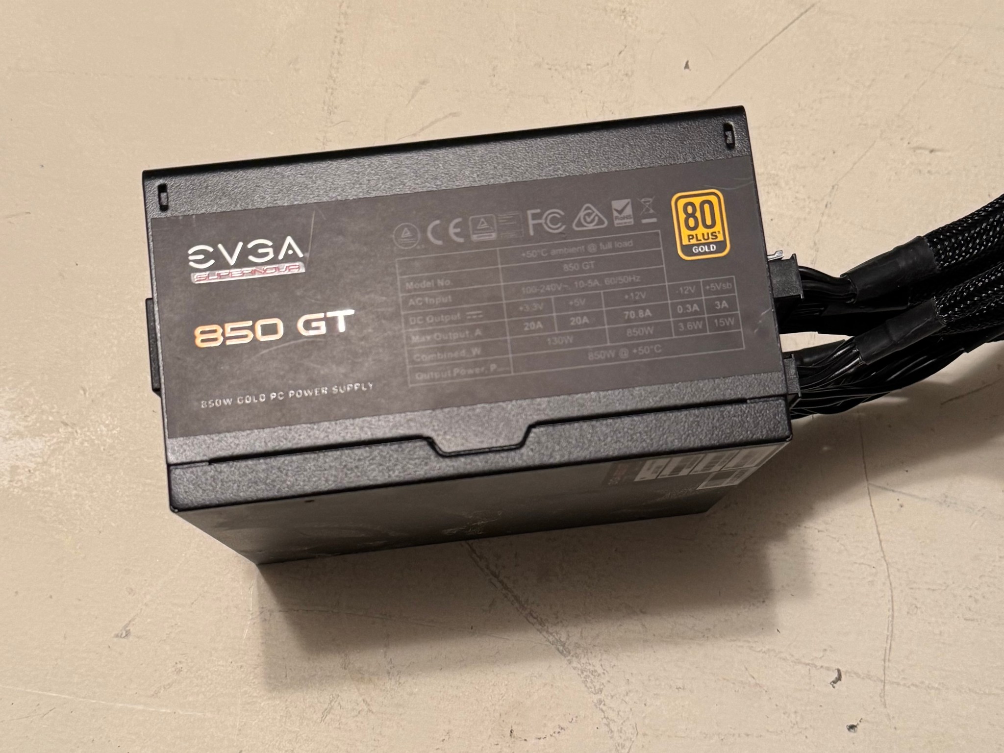 EVGA SuperNOVA 850 GT 850 W 80+ Gold Certified Fully Modular ATX Power Supply