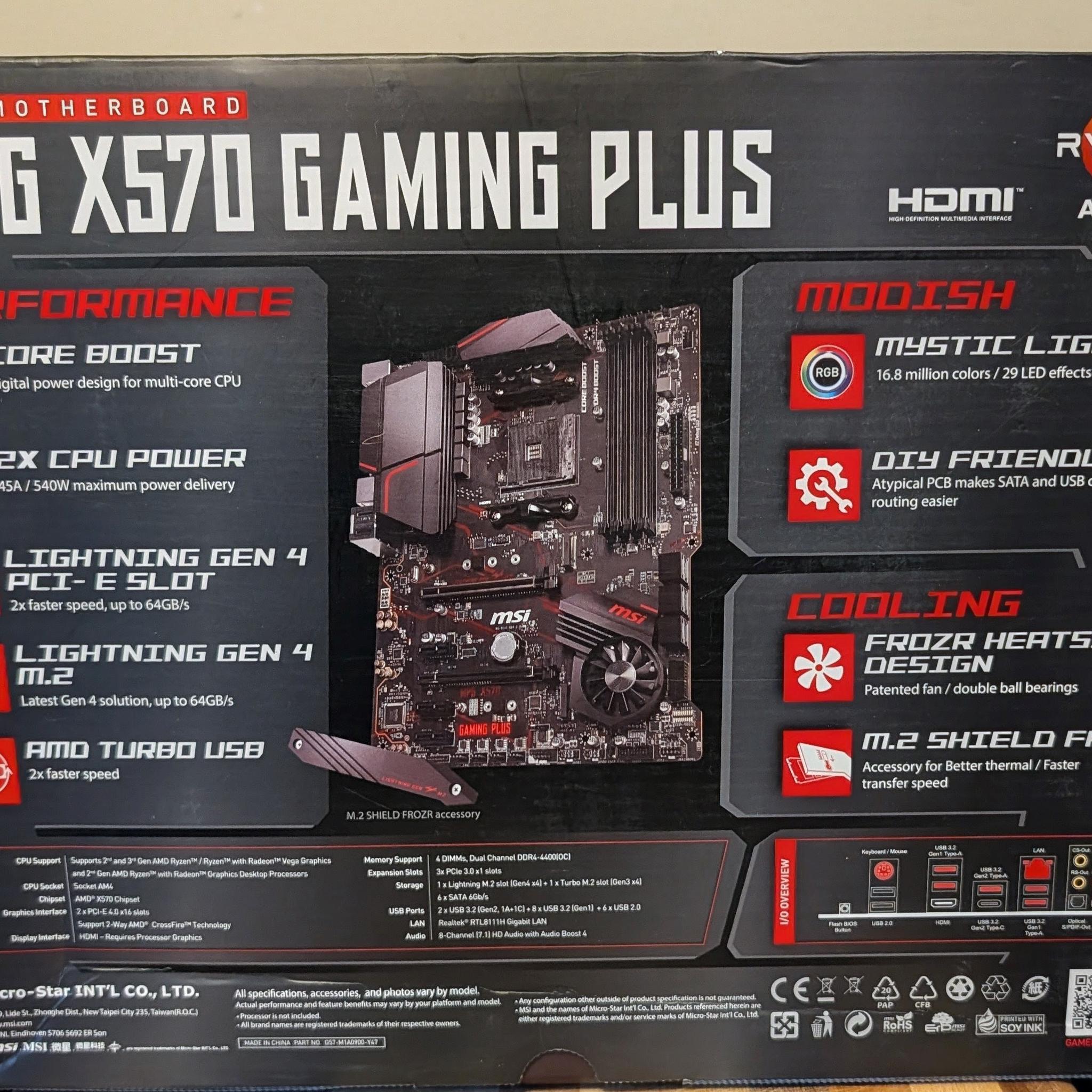 AM4 X570 MSI MPG Gaming Plus Full ATX