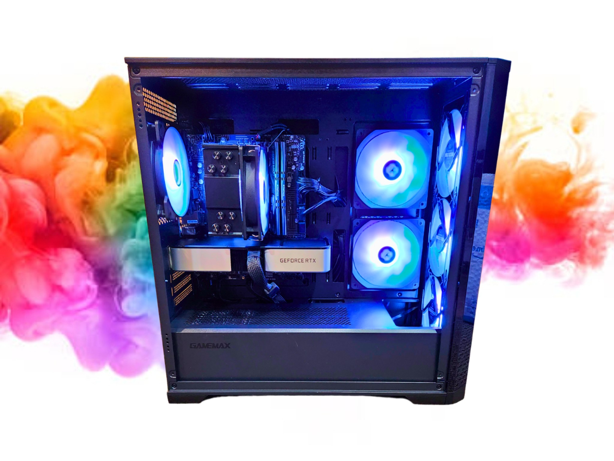 SALE: RTX 3060 TI + i5 11400 + 16GBs DDR4 RAM + 512GB SSD + 7 RGB Fans ( Black RGB Gaming PC )