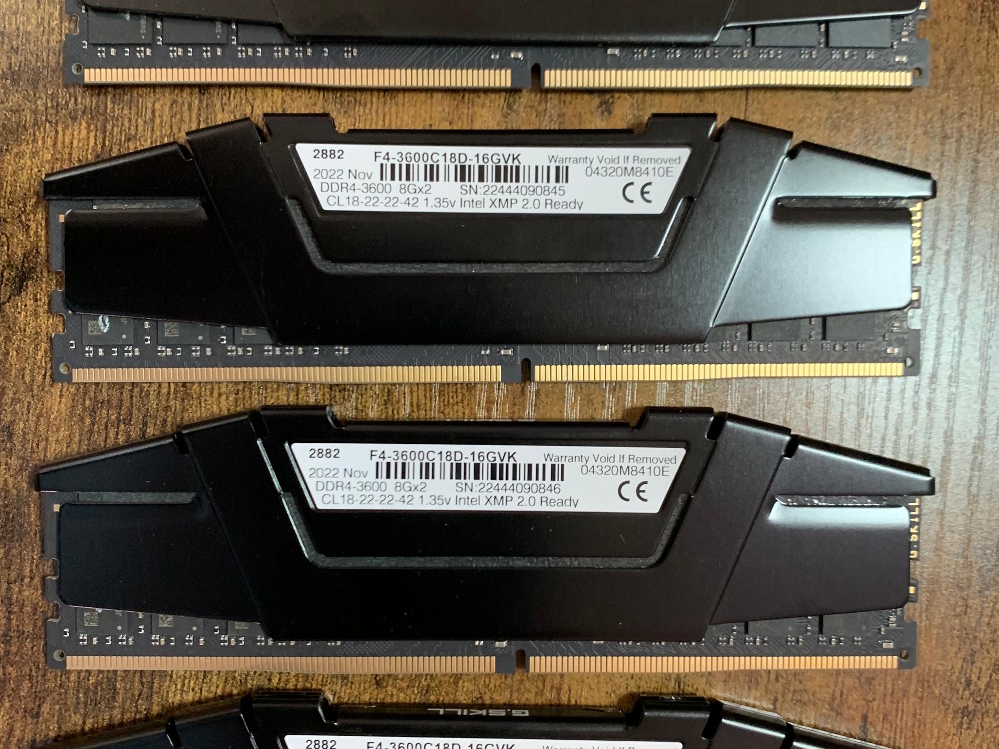G.Skill Ripjaws 32GB (4x8GB) 3600mhz DDR4 RAM