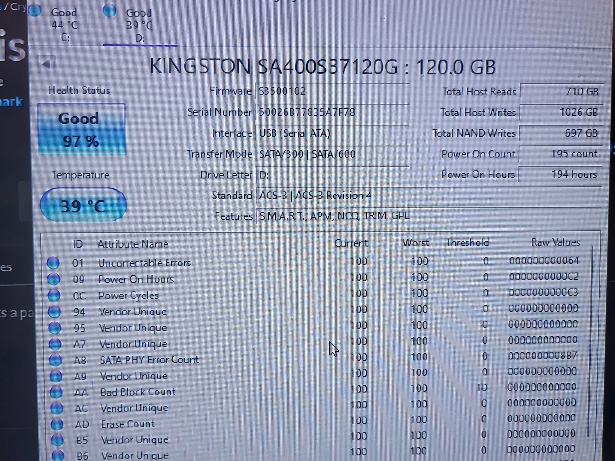 Kingston A400 120GB 2.5" SATA SSD