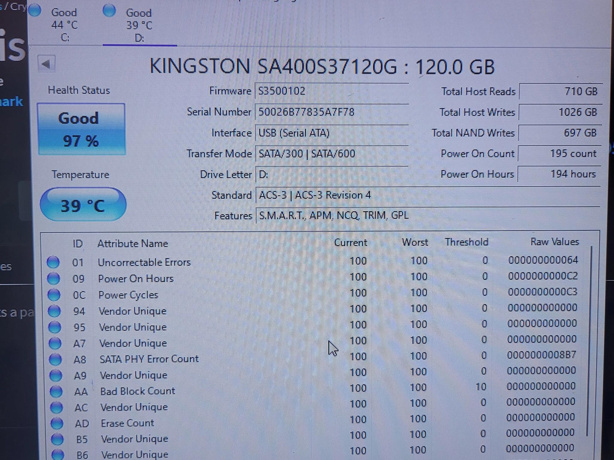 Kingston A400 120GB 2.5" SATA SSD
