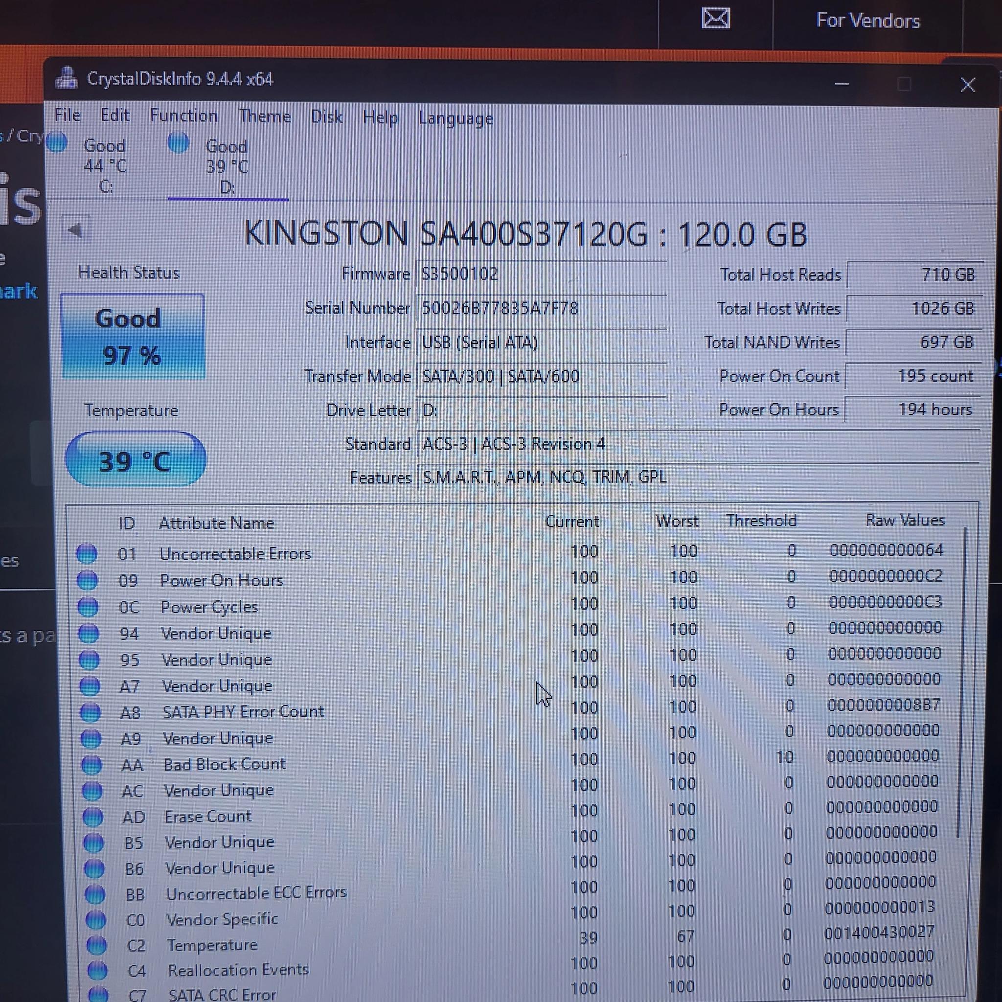 Kingston A400 120GB 2.5" SATA SSD