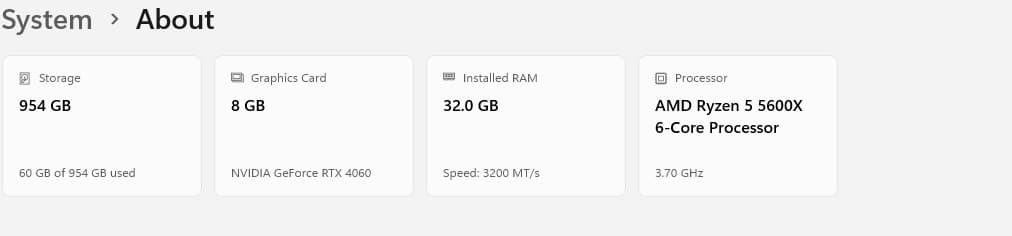 Gaming PC – Ryzen 5 5600X / RTX 4060 / 32GB RAM / 1TB SSD