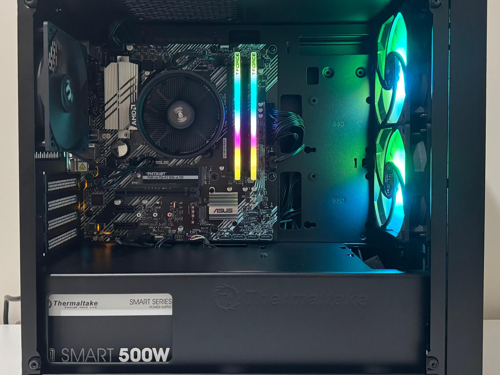 AMD Ryzen 5 5600GT Gaming PC Radeon Vega 7 Graphics ASUS B550M-A B550 Thermaltake Versa H18 Case