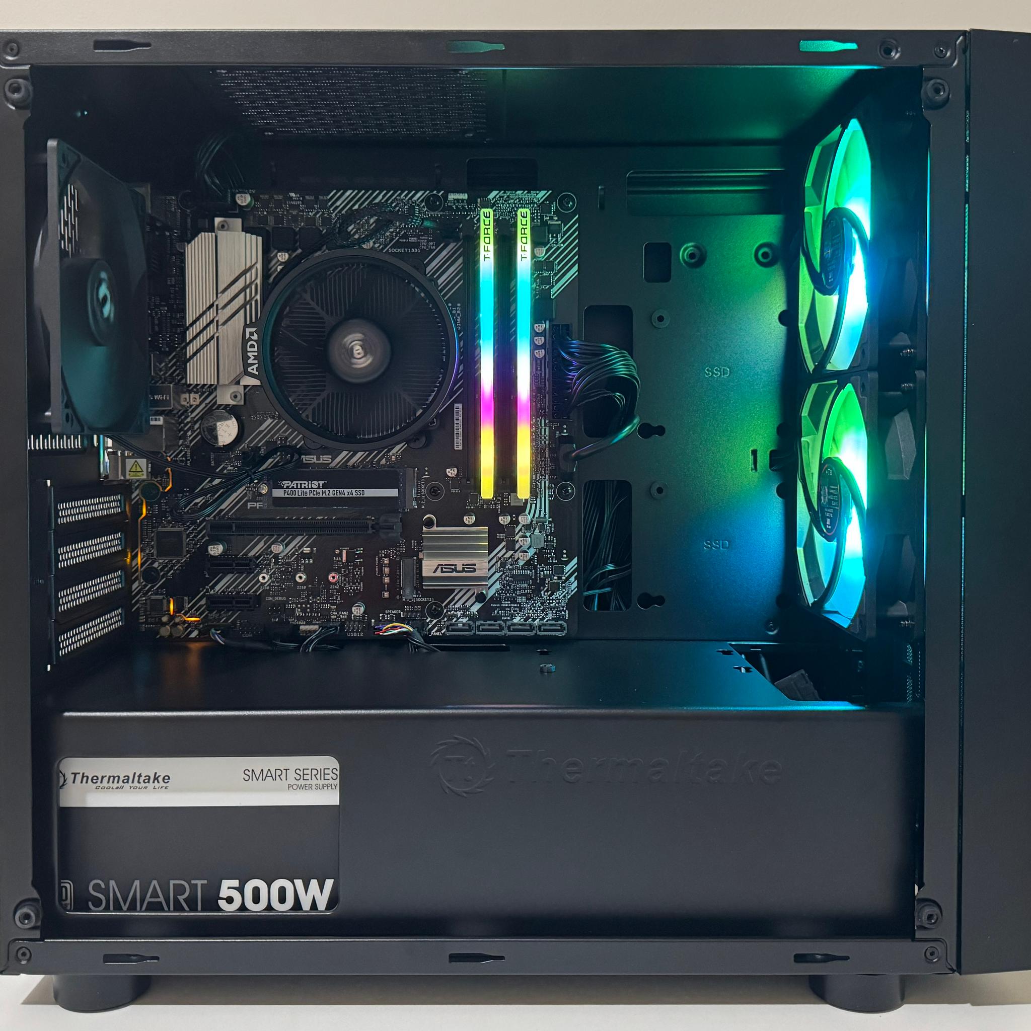 AMD Ryzen 5 5600GT Gaming PC Radeon Vega 7 Graphics ASUS B550M-A B550 Thermaltake Versa H18 Case