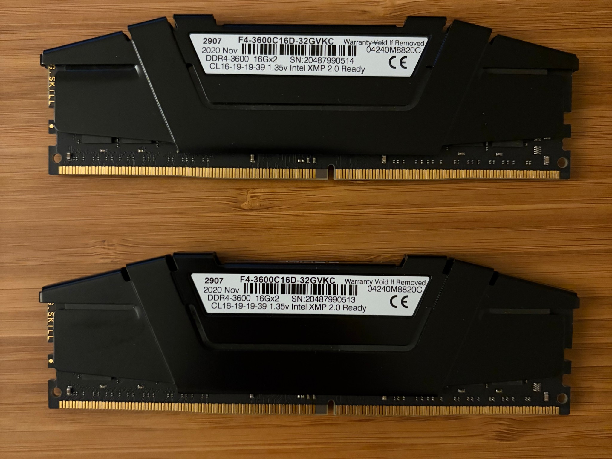 G.Skill Ripjaws V DDR4-3600 CL16-19-19-39 1.35V 32GB (2x16GB)