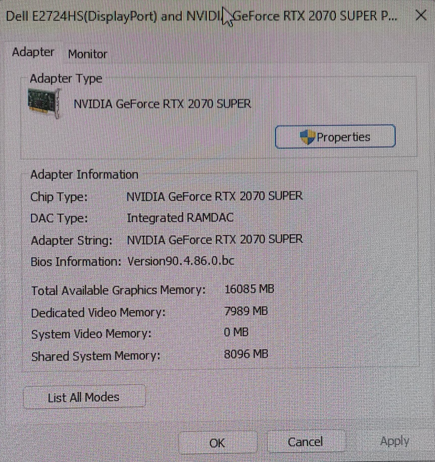 Alienware Aurora R7 desktop, i7-8700, RTX 2070 Super, 32GB DDR4, 800GB SSD