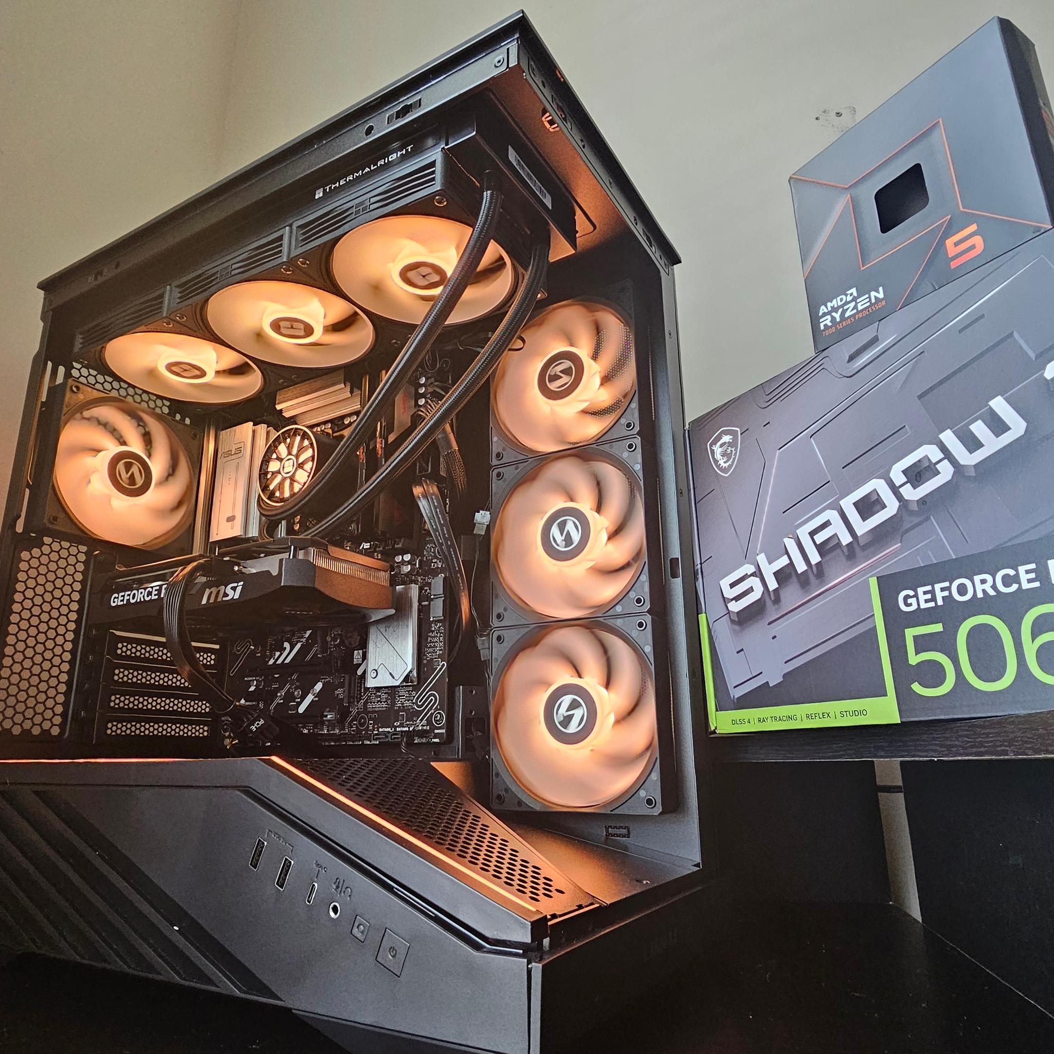 BLACK GAMING PC 1440p 5060ti 16GB RYZEN 5 7600x