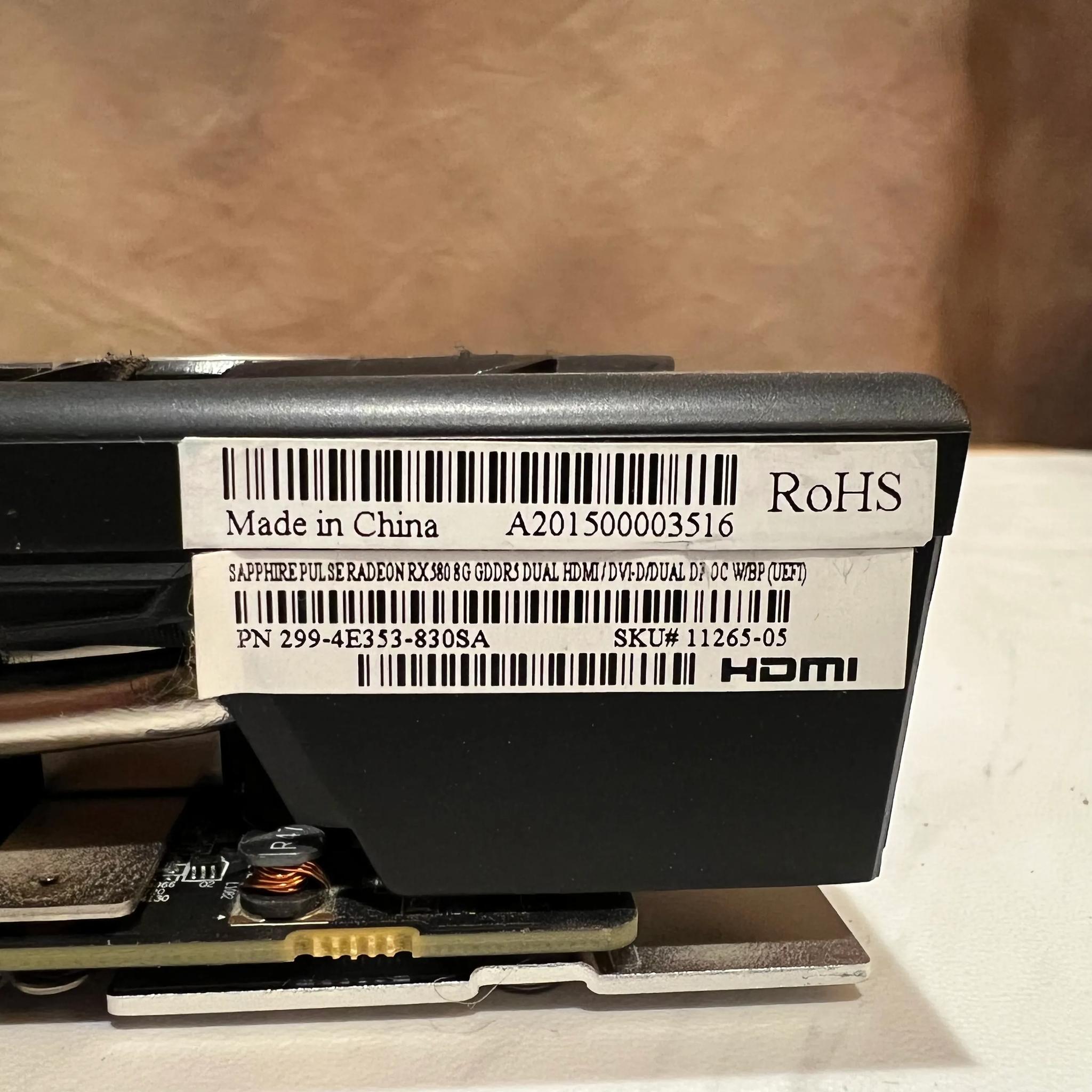 Like new RX 580 8GB Sapphire Radeon Pulse graphic card
