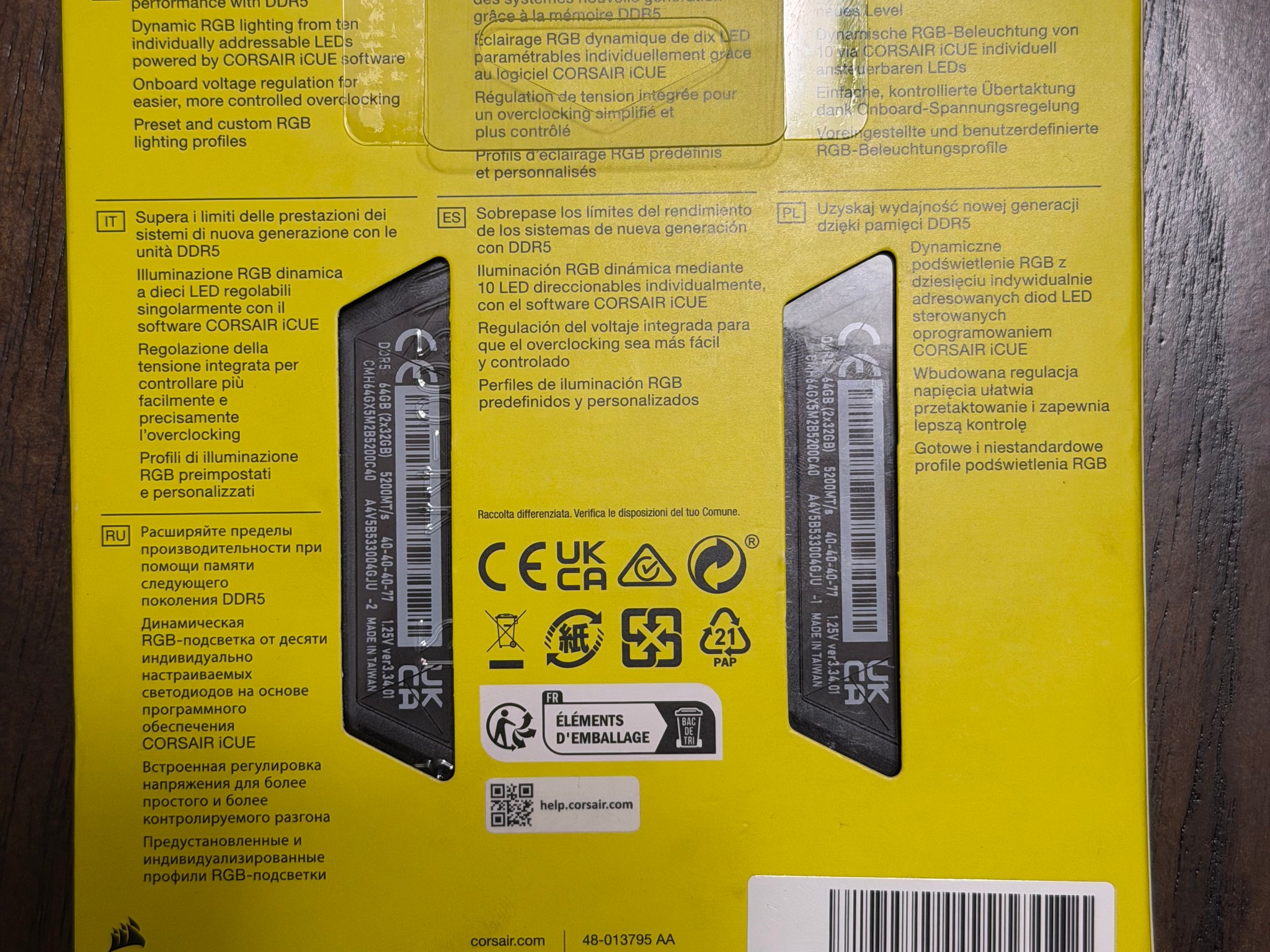 Corsair Vengeance RGB 64GB (2x32GB) 5200MHz CL40