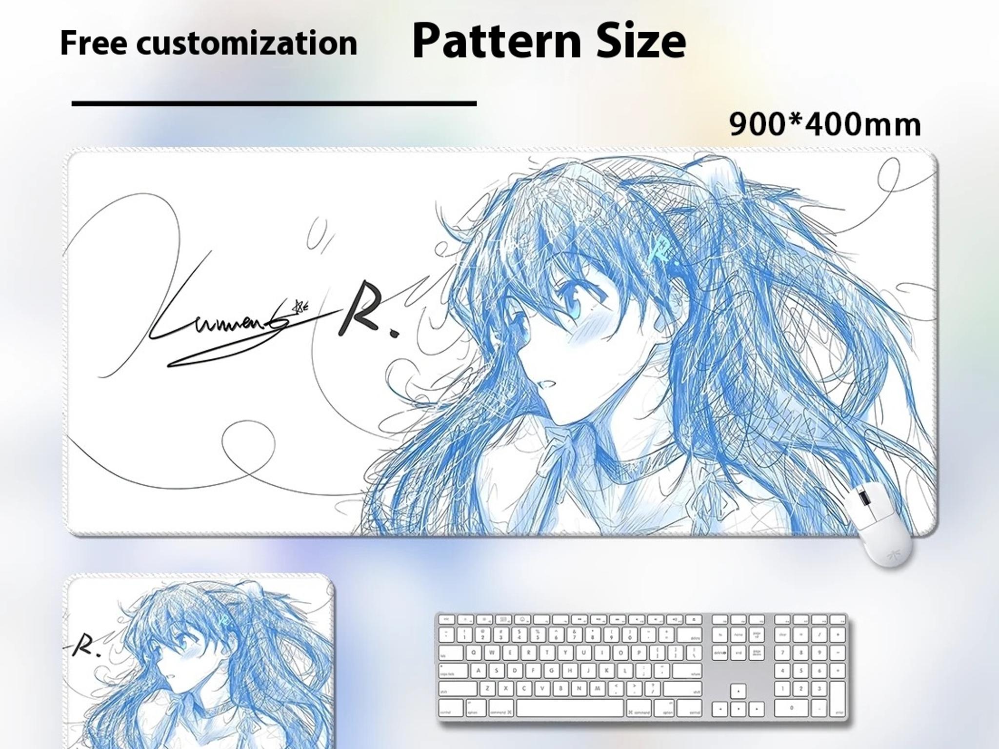 Style 1 – EVA Asuka & Rei Ayanami Abstract Line Gaming Mouse Pad