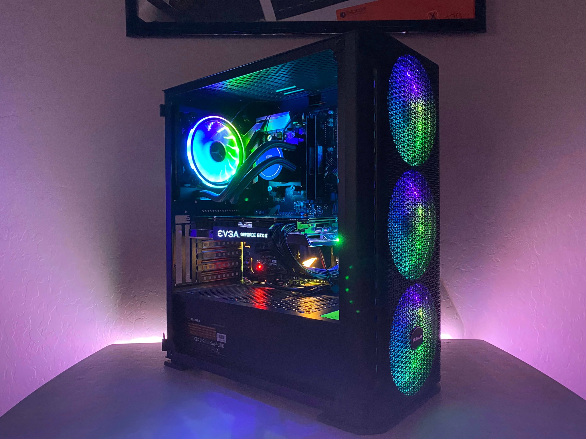 Custom Built High End Ryzen 5 Nvidia 1080 RGB Water Cooled Gaming PC Computer