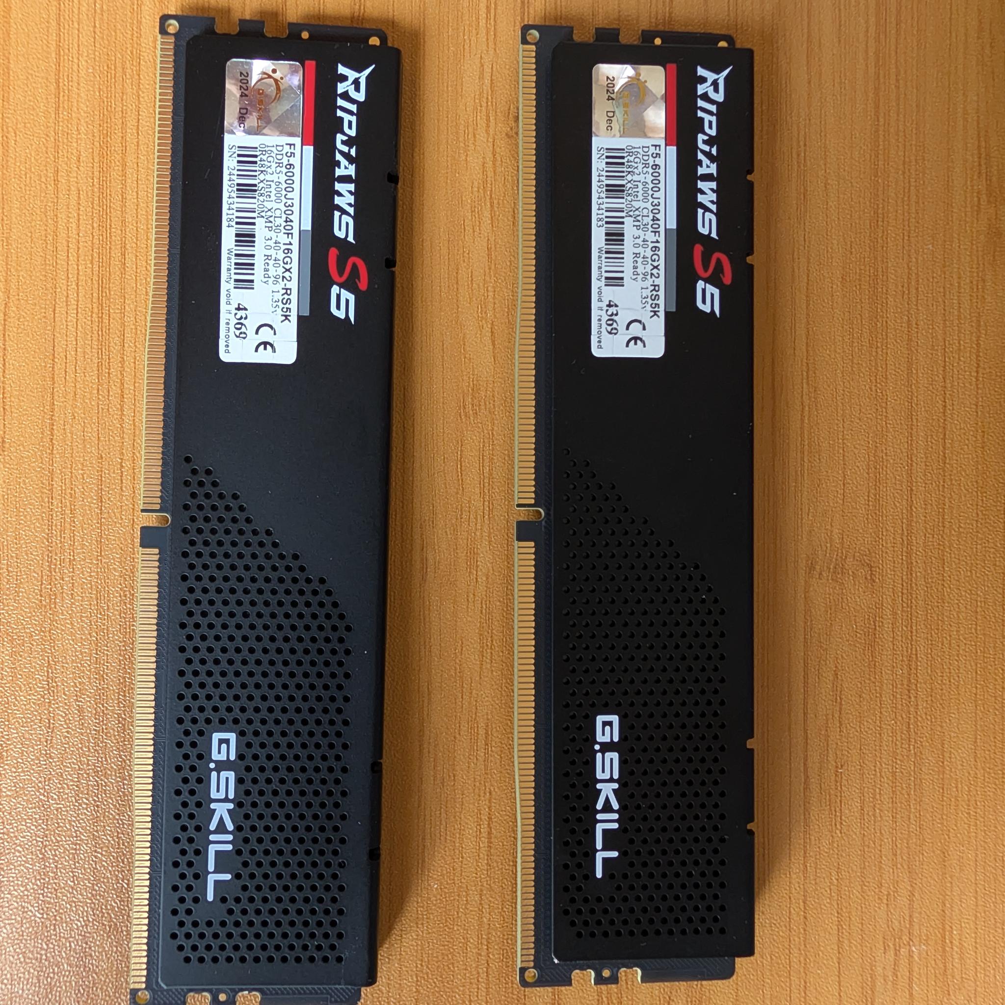 G.SKILL Ripjaws S5 32GB (2x16GB) DDR5-6000 CL30 | Hynix IC | Tested & Fully Functional