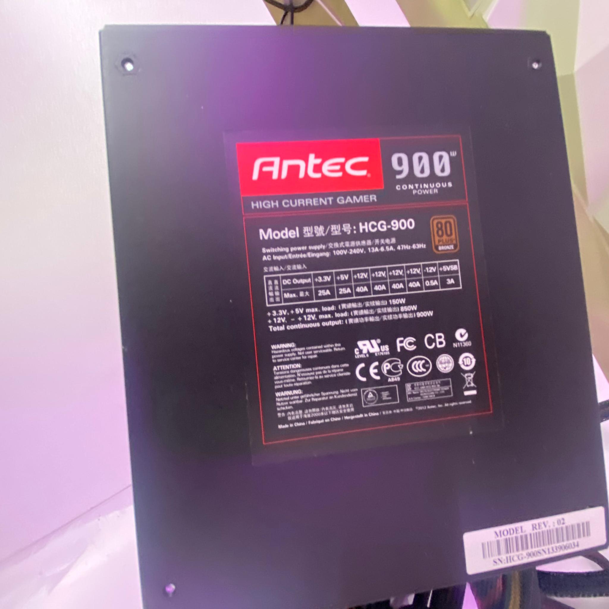 Antec 900W 80+ Bronze ATX Power Supply – Good Condition