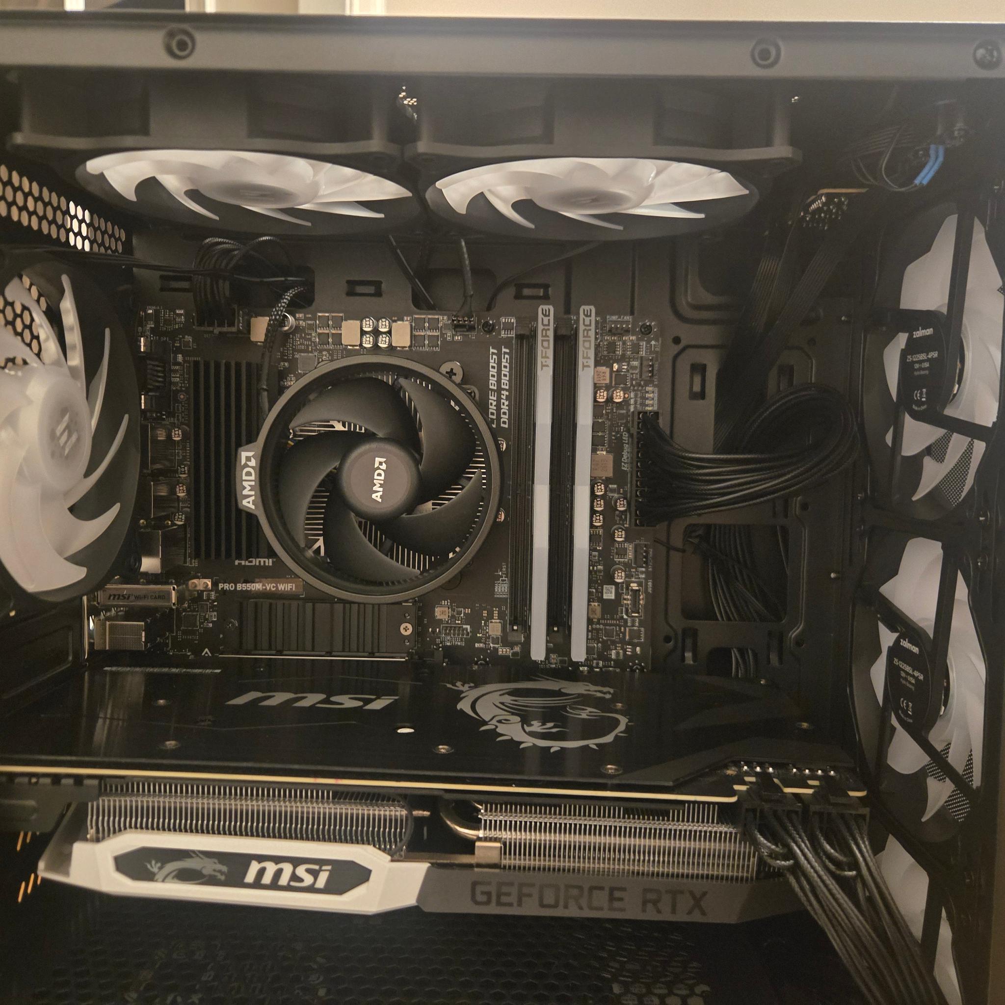 Custom Budget Gaming PC (AMD Ryzen 5 5500, RTX 2070, 16 GB DDR4 Ram, 1.5 TB Nvme SSD, 300 GB HDD)