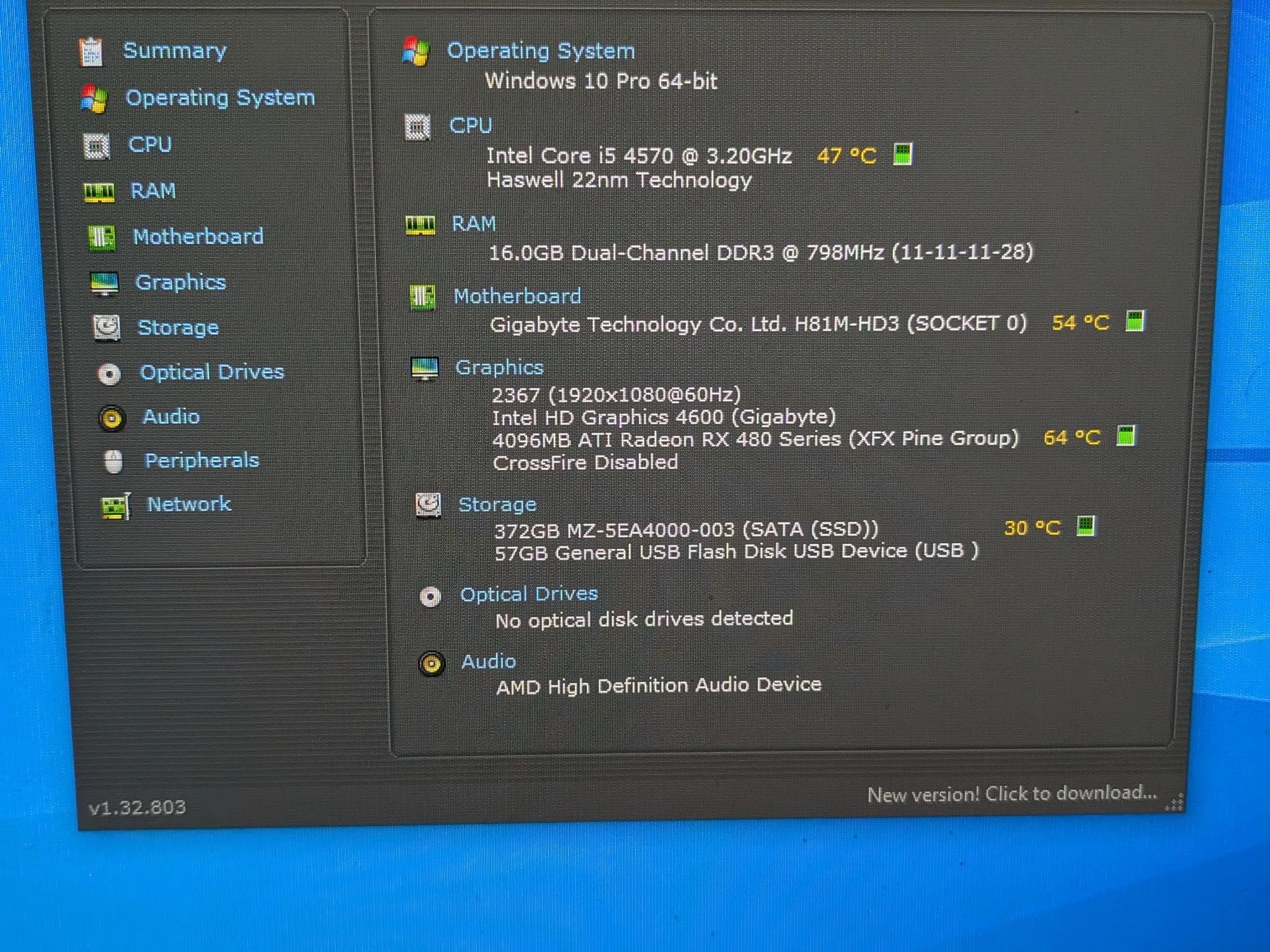 Subtle Gamer ~ i5-4570, 16GB RAM, RX 480 4GB, 400GB SSD, WiFi, RGB, Win10
