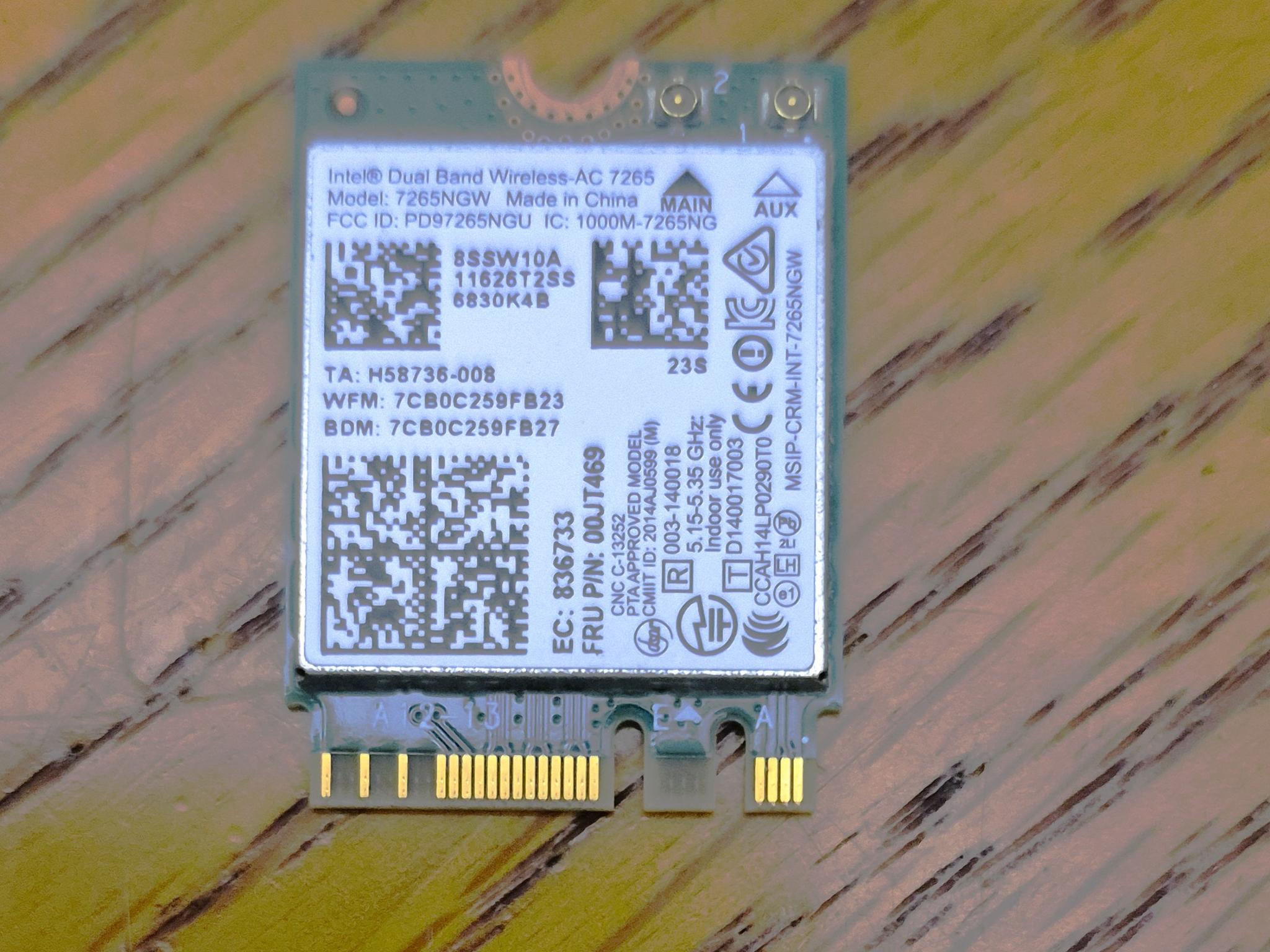 Pre-owned Intel Dual Band Wireless-AC 7265 802.11ac, Dual Band, Wi-Fi + Bluetooth 4.0 - (7265NGW)