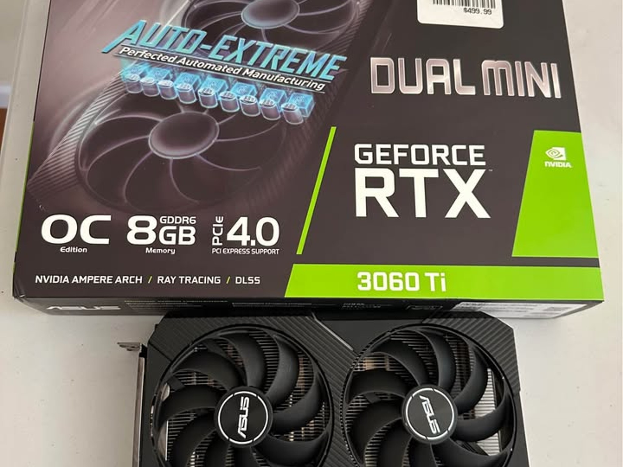 ASUS RTX 3060 Ti V2 Mini LHR Overclocked Dual-Fan 8GB GDDR6 in excellent condition with original box