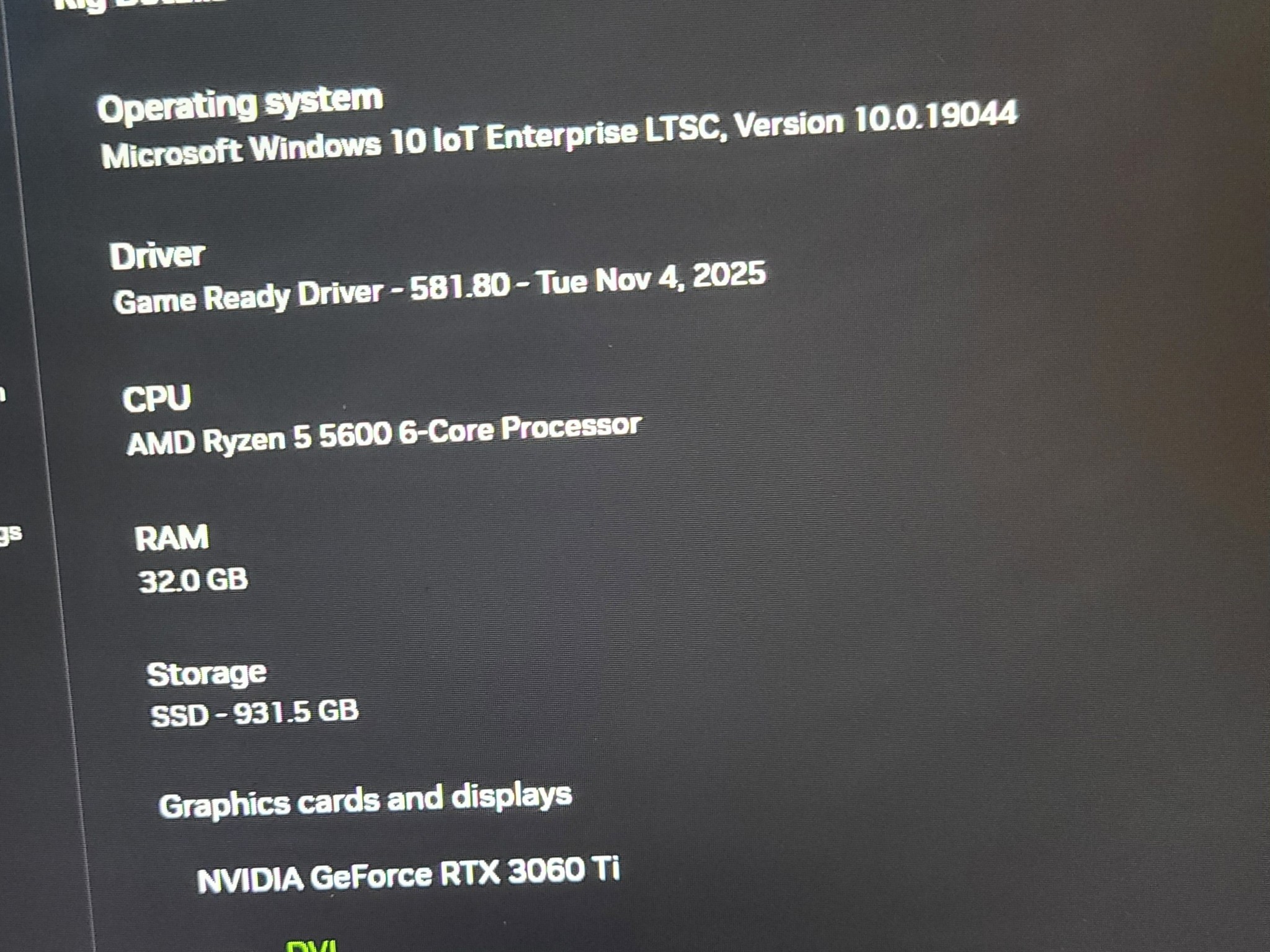 Ryzen 5600/b550/rtx 3060 ti white pc