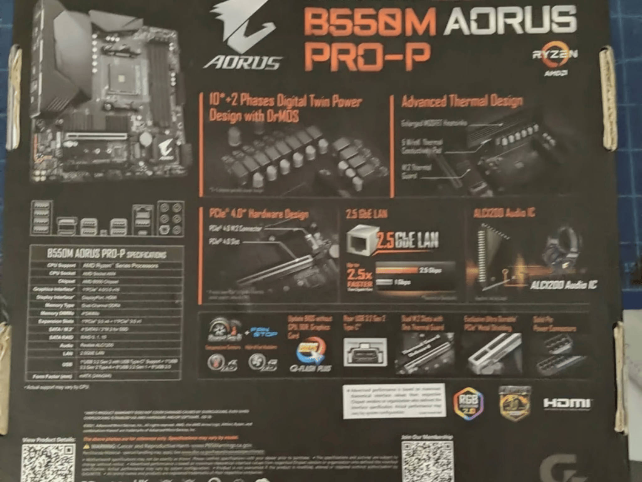 Gigabyte B550M AORUS PRO-P AM4 MOTHERBOARD