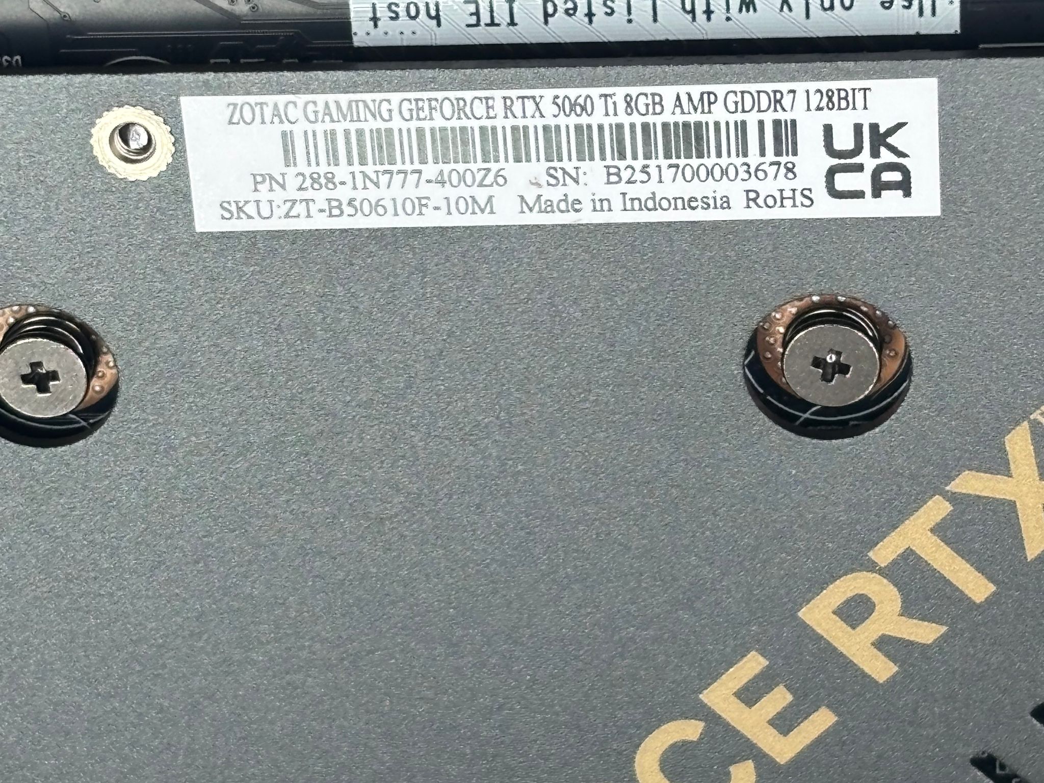 ZOTAC RTX 5060 Ti AMP 8GB
