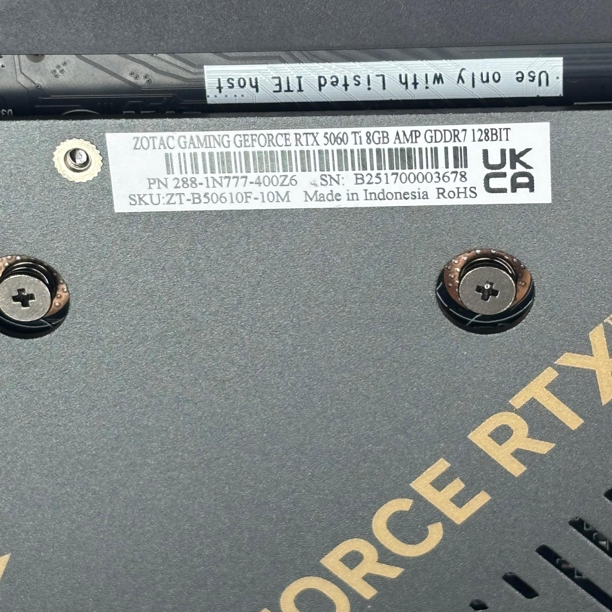 ZOTAC RTX 5060 Ti AMP 8GB