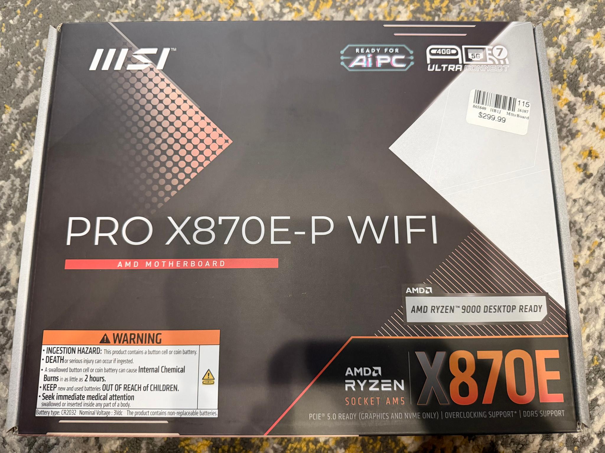 NEW MSI X870E-P PRO WIFI AMD AM5 ATX Motherboard